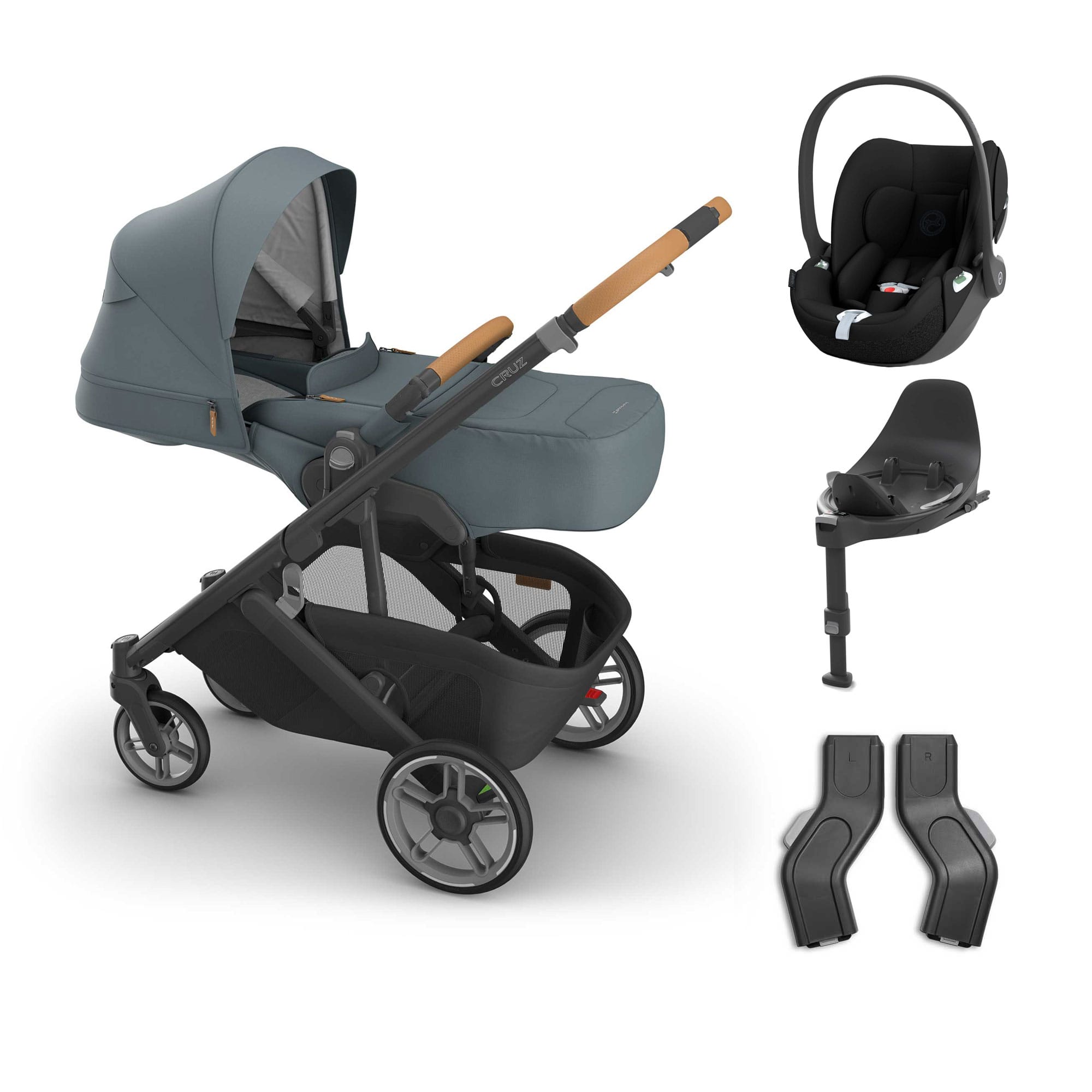 UPPAbaby Cruz V3 Cybex Bundle + Infant Cover in Dillan Travel Systems 20775-CRZ-INF-DIL-6 0810177711285