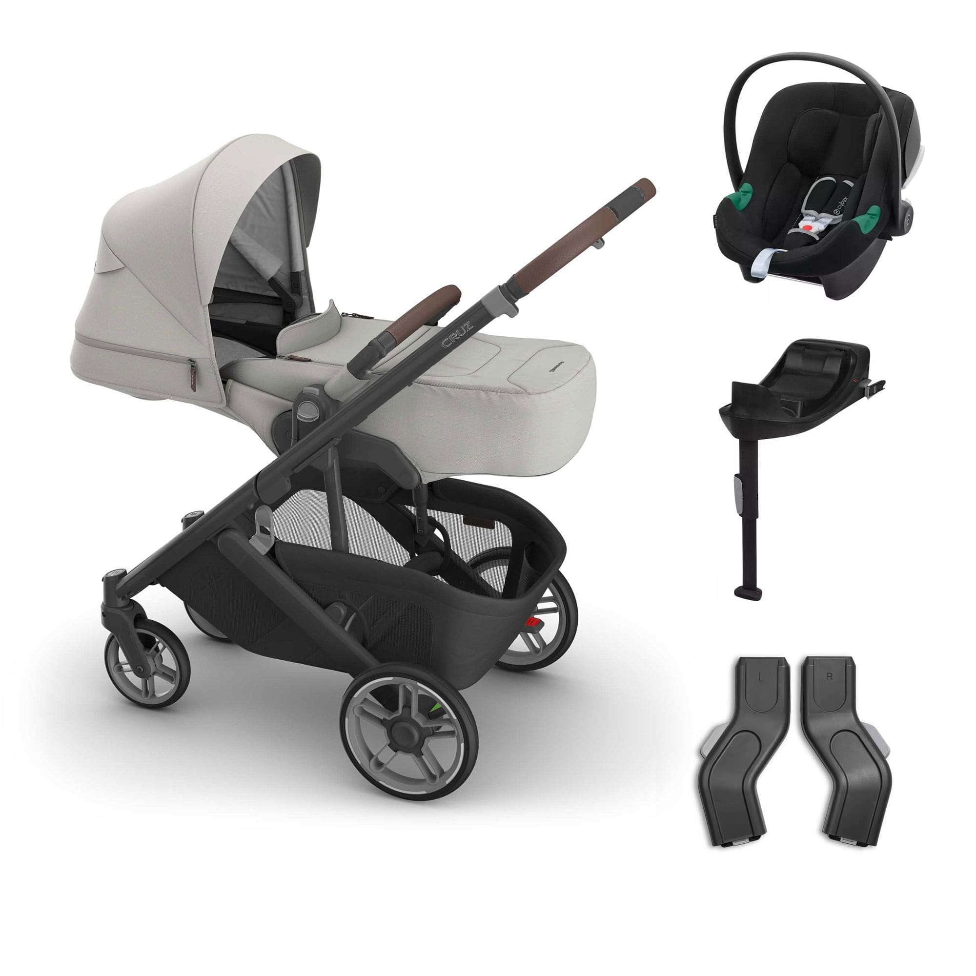 UPPAbaby Cruz V3 Cybex Bundle + Infant Cover in Savannah Travel Systems 20818-CRZ-INF-SAV-4 0810177711278