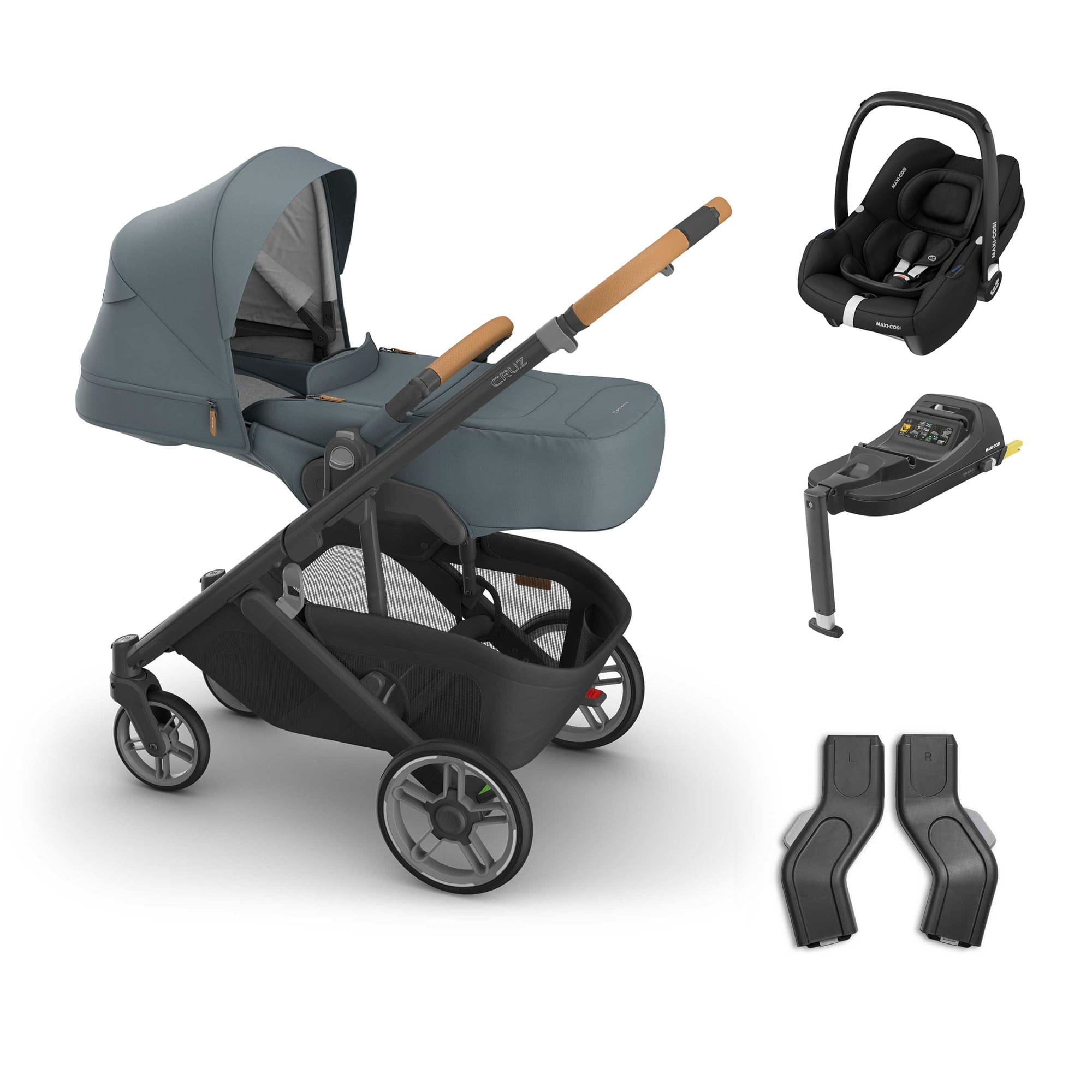 UPPAbaby Cruz V3 Maxi-Cosi Bundle + Infant Cover in Dillan Travel Systems 20775-CRZ-INF-DIL-1 0810177711285