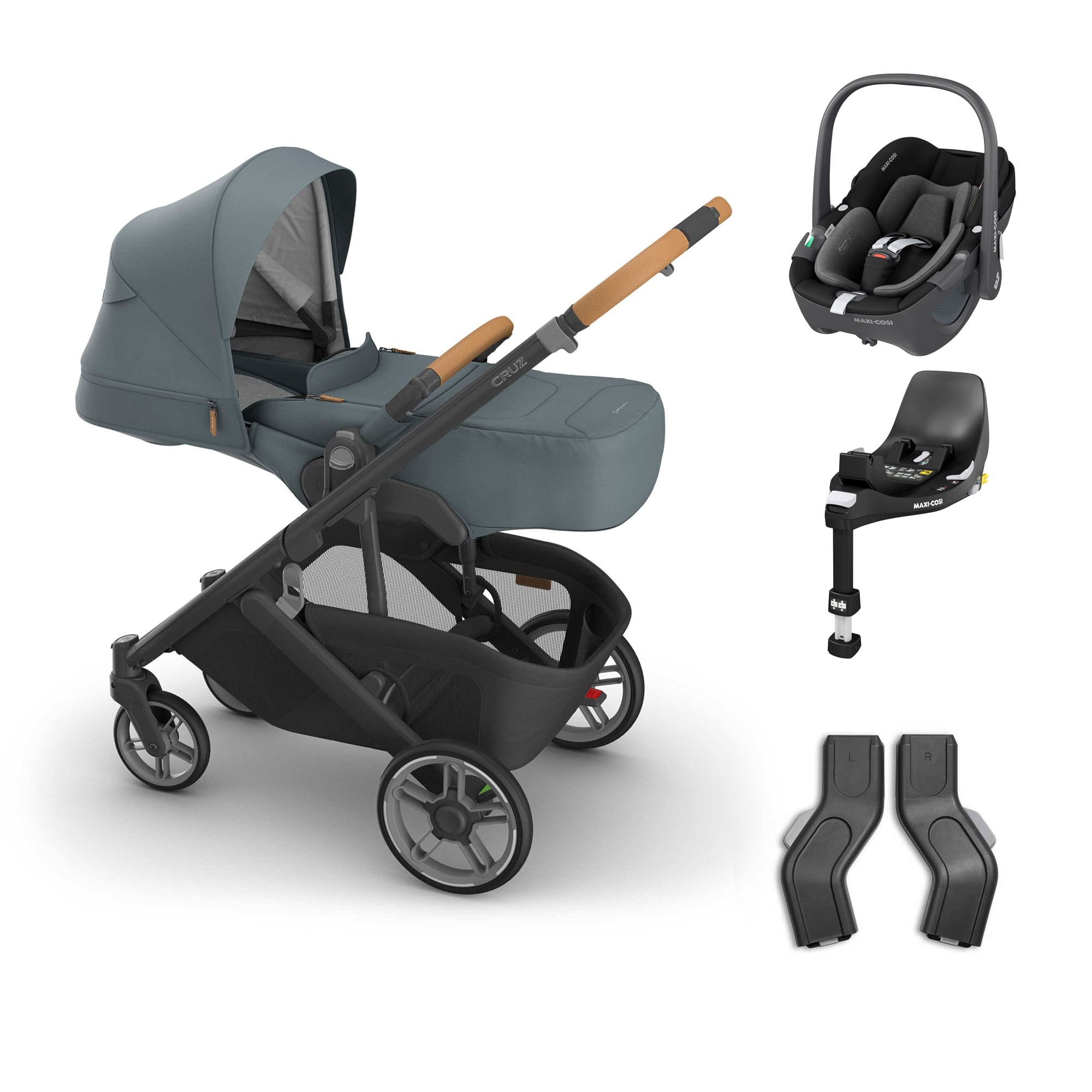 UPPAbaby Cruz V3 Maxi-Cosi Bundle + Infant Cover in Dillan Travel Systems 20775-CRZ-INF-DIL-2 0810177711285