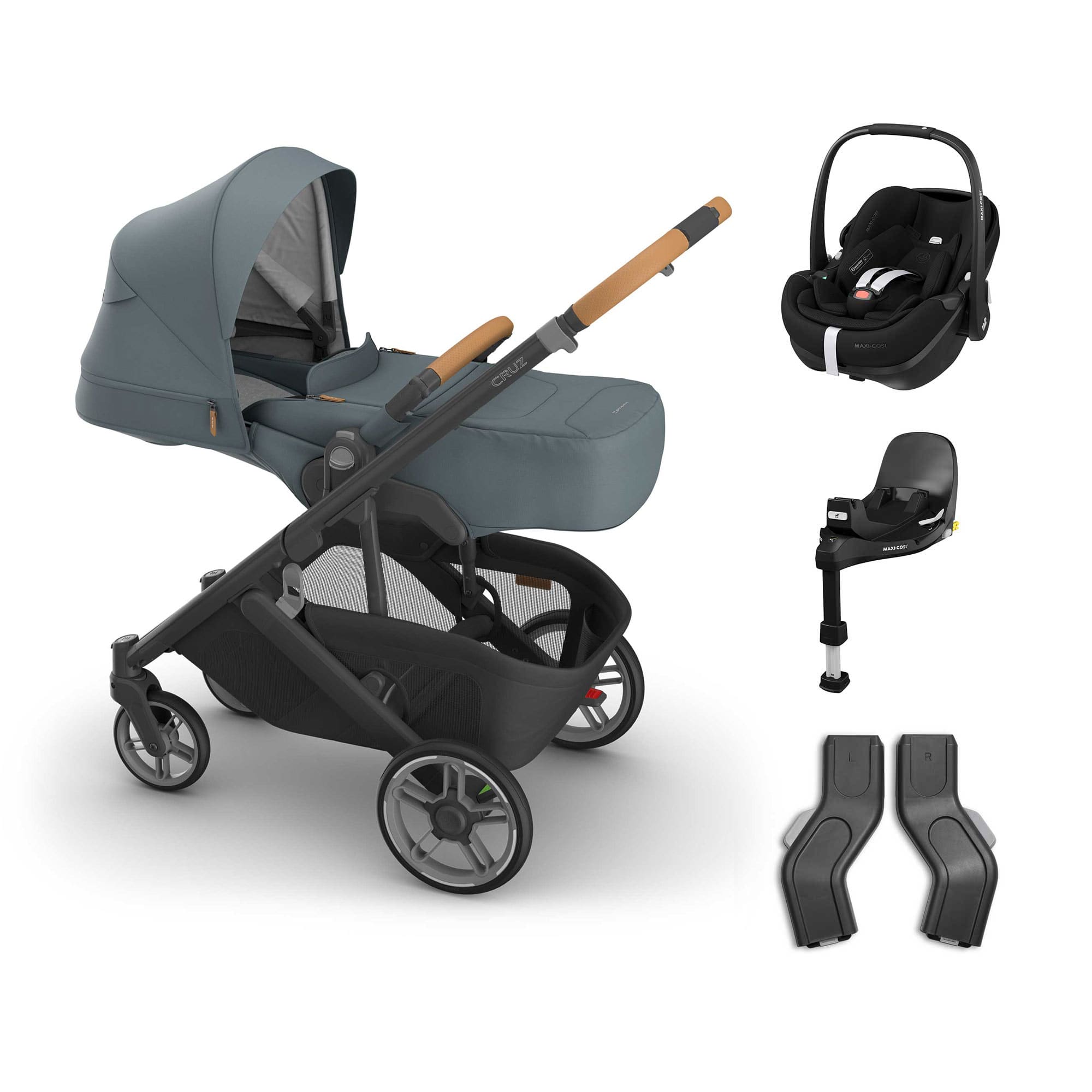 UPPAbaby Cruz V3 Maxi-Cosi Bundle + Infant Cover in Dillan Travel Systems 20775-CRZ-INF-DIL-3 0810177711285
