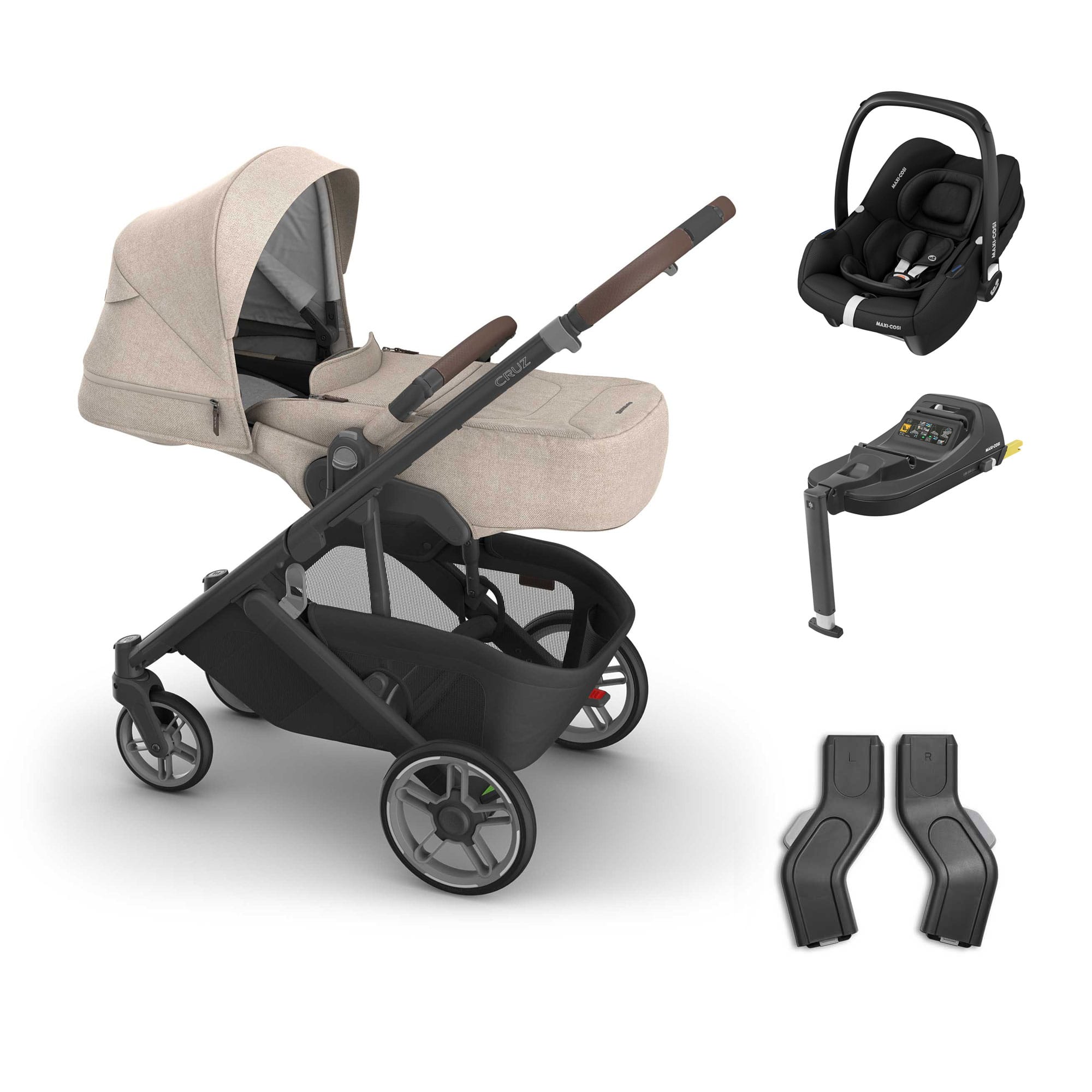 UPPAbaby Cruz V3 Maxi-Cosi Bundle + Infant Cover in Liam Travel Systems 20801-CRZ-INF-LIA-1 0810177711261