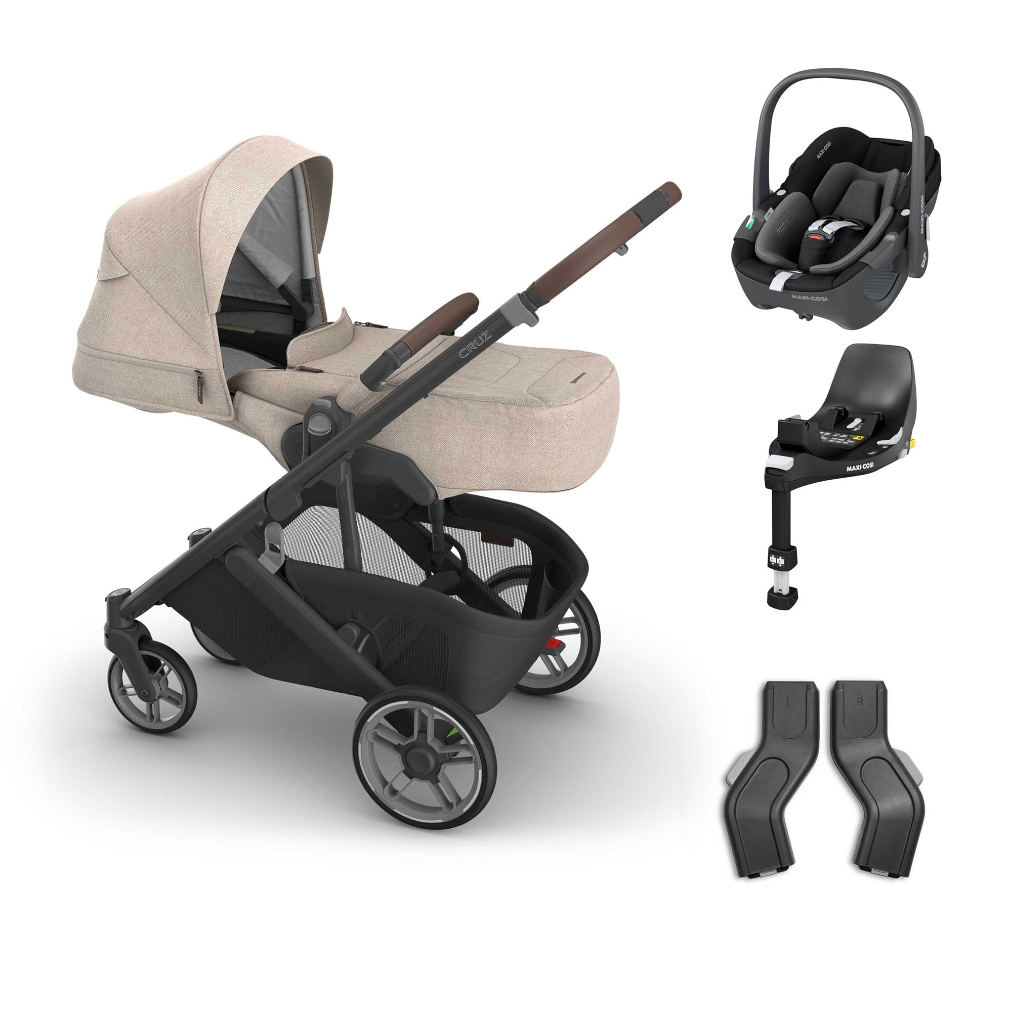 UPPAbaby Cruz V3 Maxi-Cosi Bundle + Infant Cover in Liam Travel Systems 20801-CRZ-INF-LIA-2 0810177711261