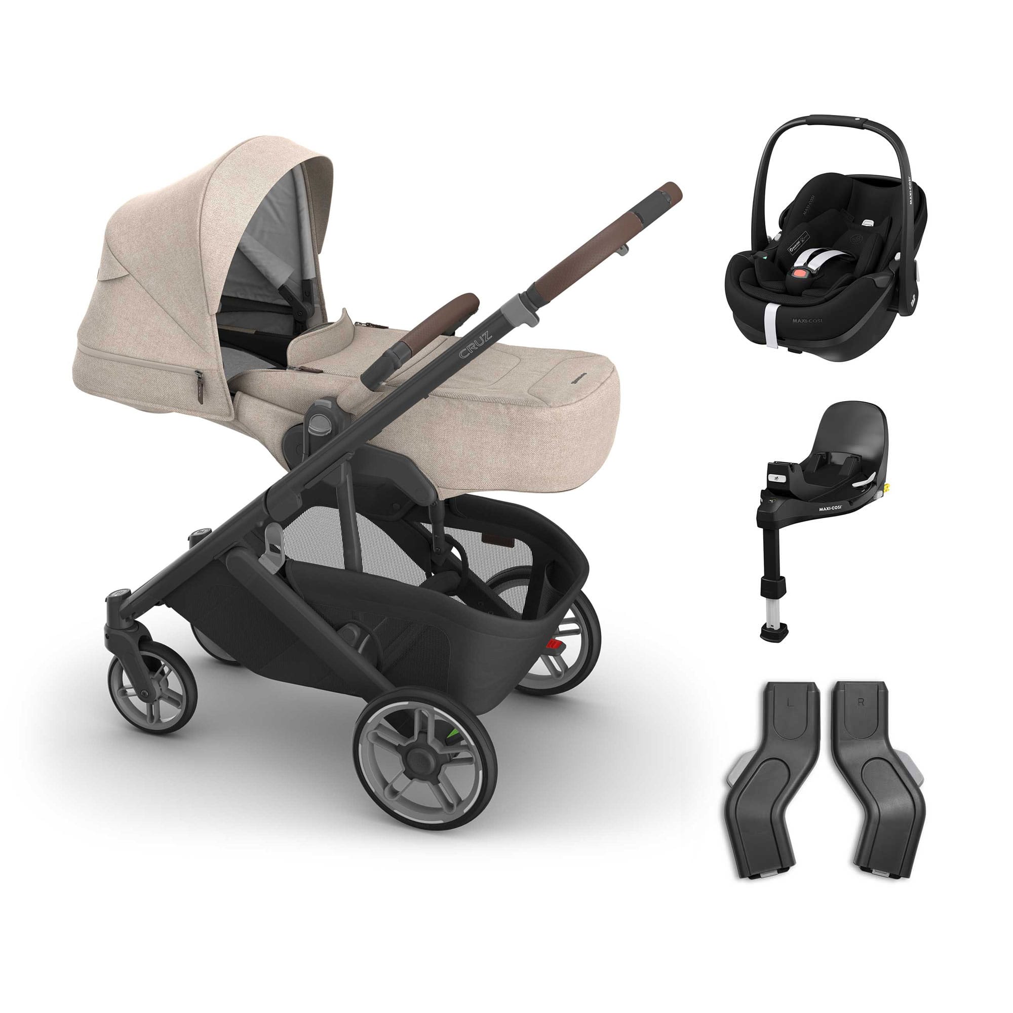 UPPAbaby Cruz V3 Maxi-Cosi Bundle + Infant Cover in Liam Travel Systems 20801-CRZ-INF-LIA-3 0810177711261