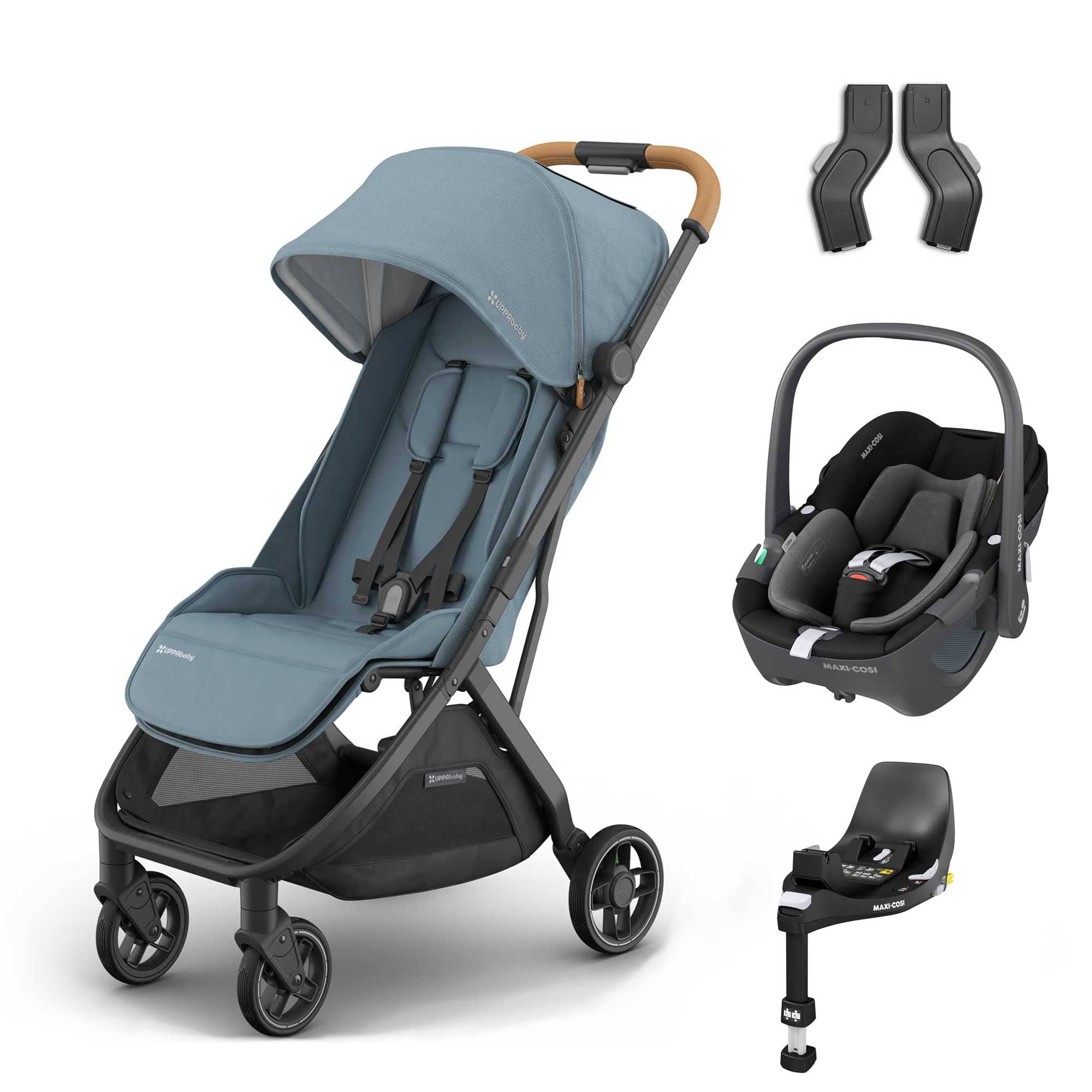 UPPAbaby Minu V3 Maxi-Cosi Travel System in Dillan Travel Systems 19065-MIN-PEB-DIL 0810142399531