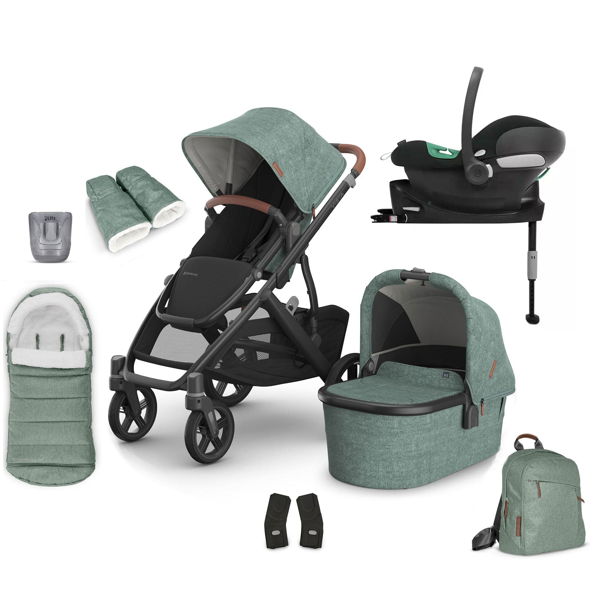 Uppababy Vista V3 Complete Cybex Bundle in Gwen Travel Systems 17587-VIS-COM-GWE-1 0810142392686