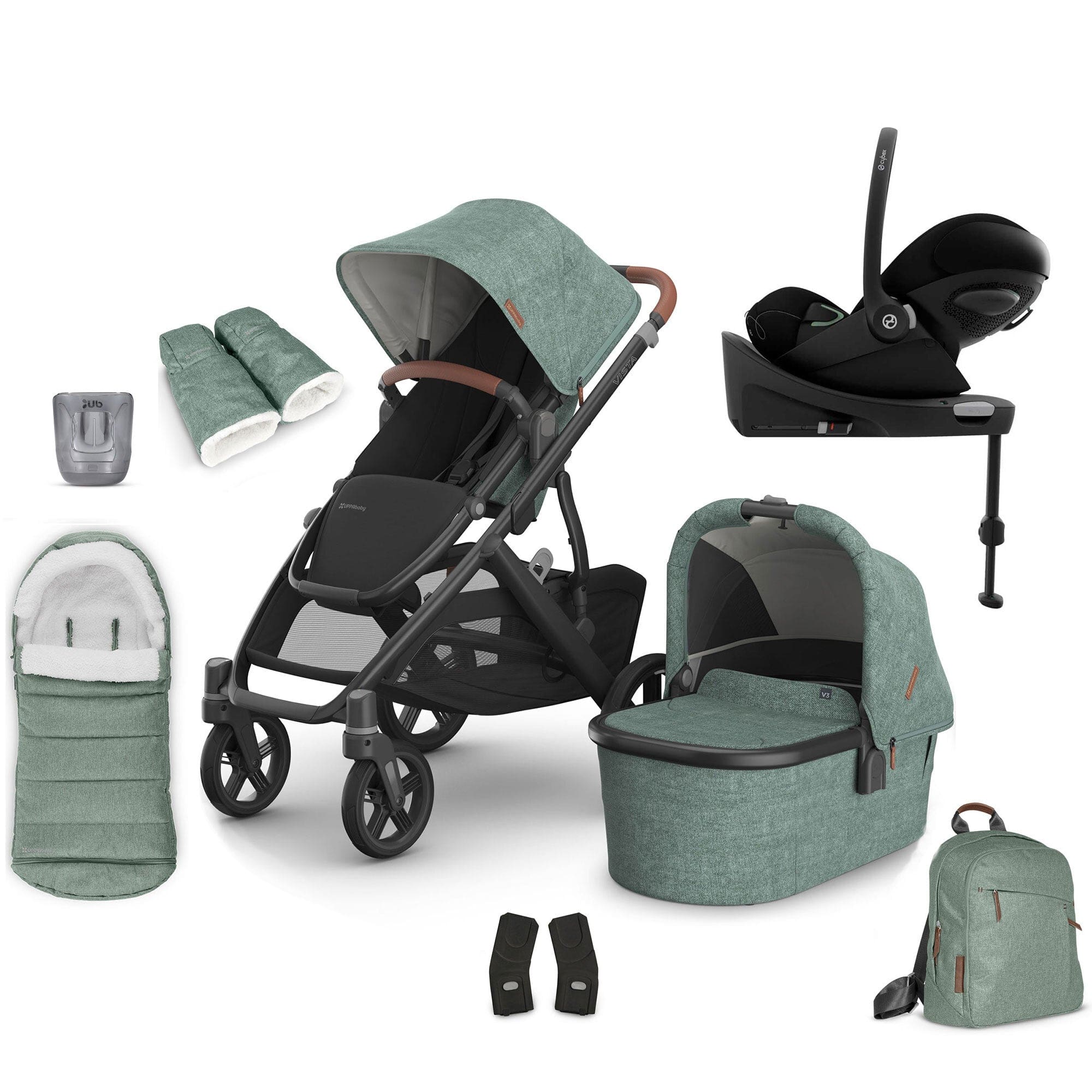 Uppababy Vista V3 Complete Cybex Bundle in Gwen Travel Systems 17587-VIS-COM-GWE-2 0810142392686