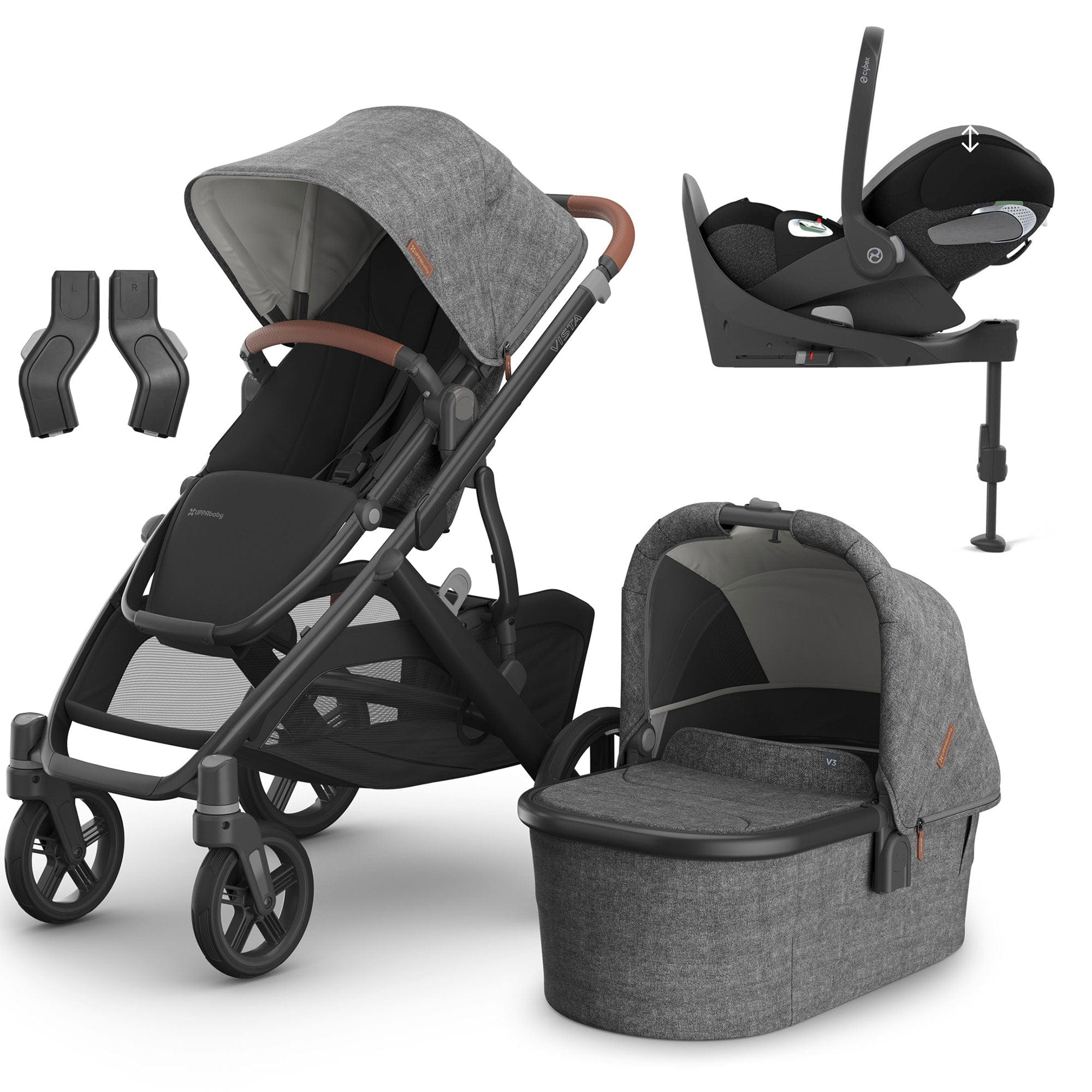 Uppababy Vista V3 Cybex Travel System in Greyson
