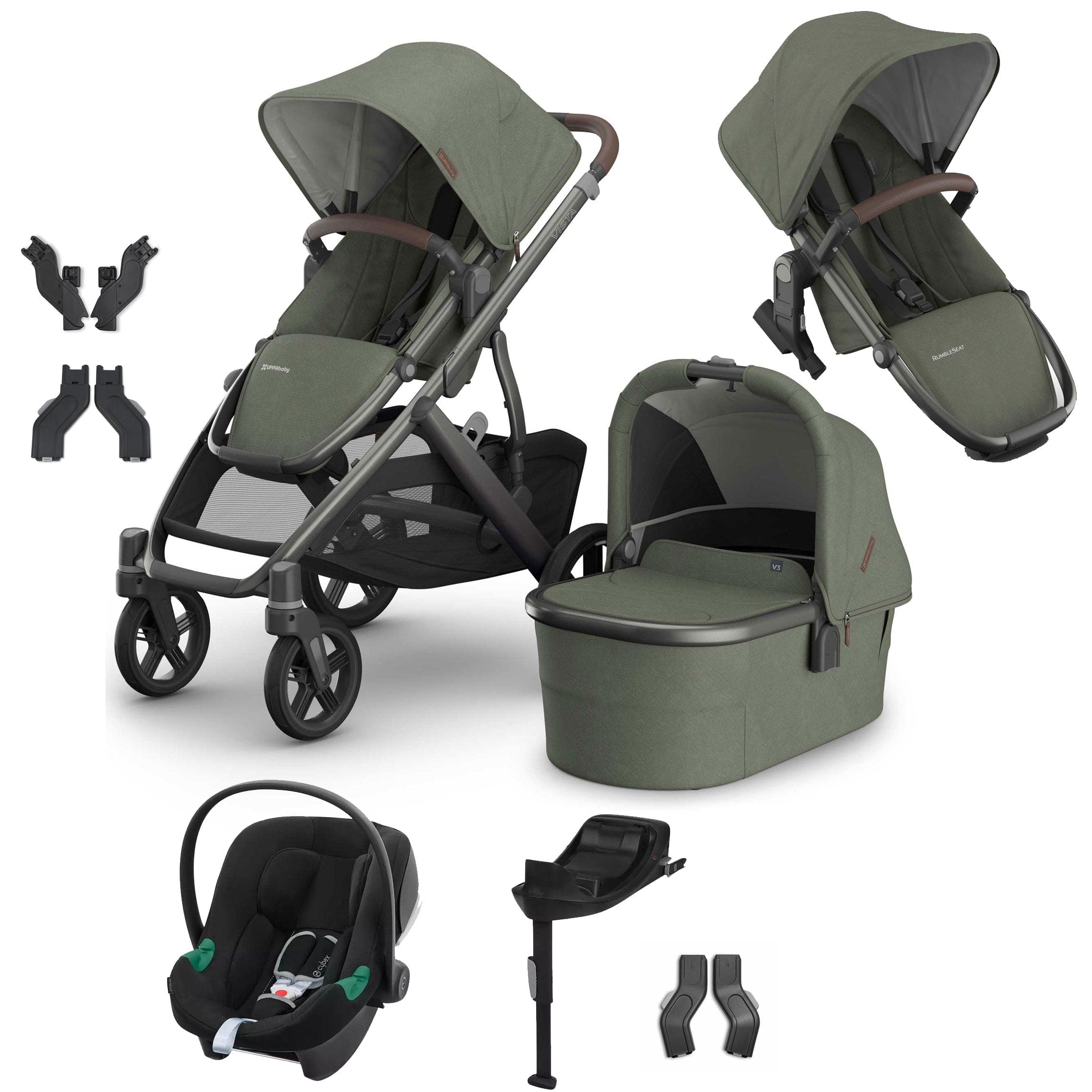 Uppababy Vista V3 Duo Cybex Travel System in Evelyn Travel Systems VIS-DUO-TS-EVE-4 810177712282