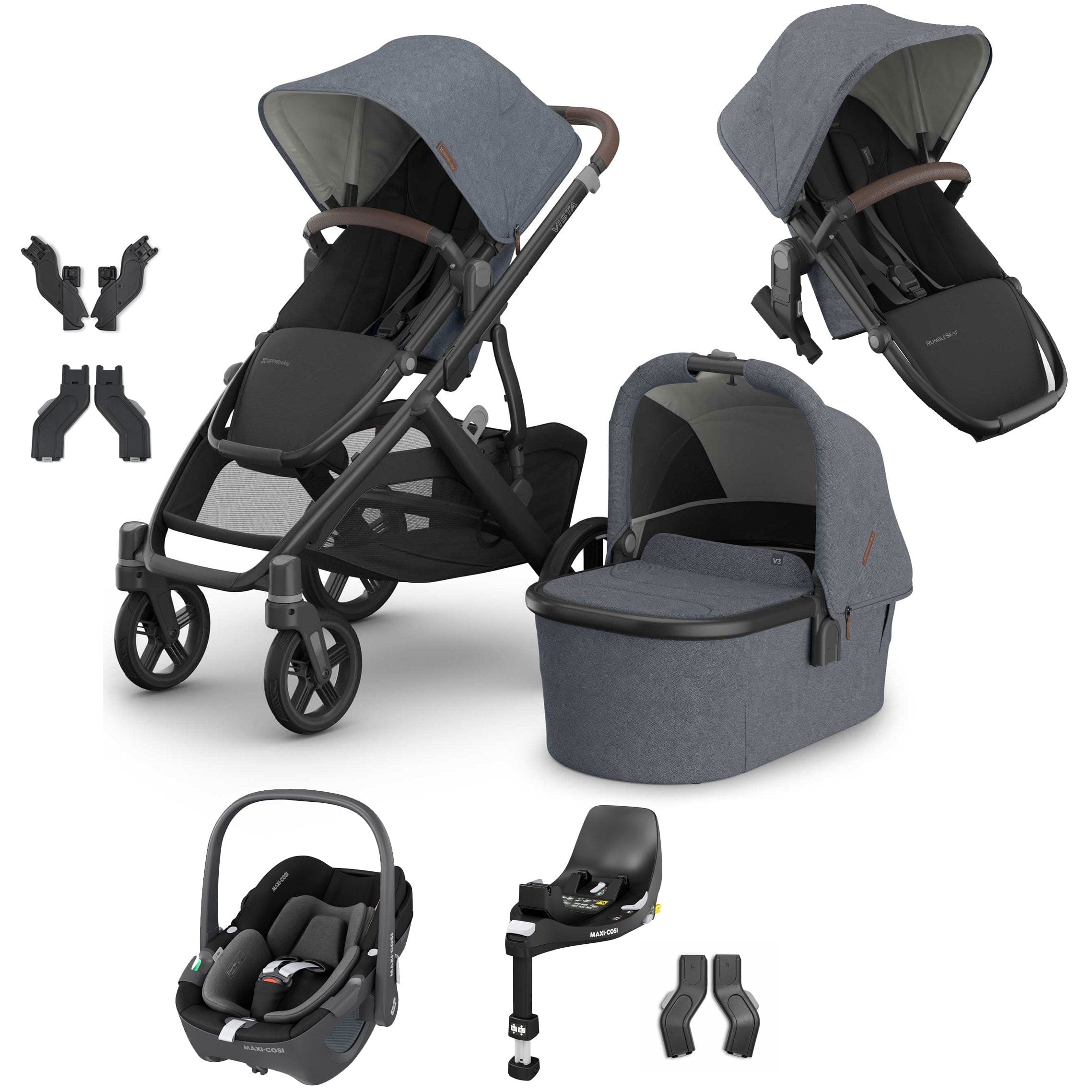 Uppababy Vista V3 Duo Maxi-Cosi Travel System in Julian Travel Systems VIS-DUO-TS-JUL-2 810177712299