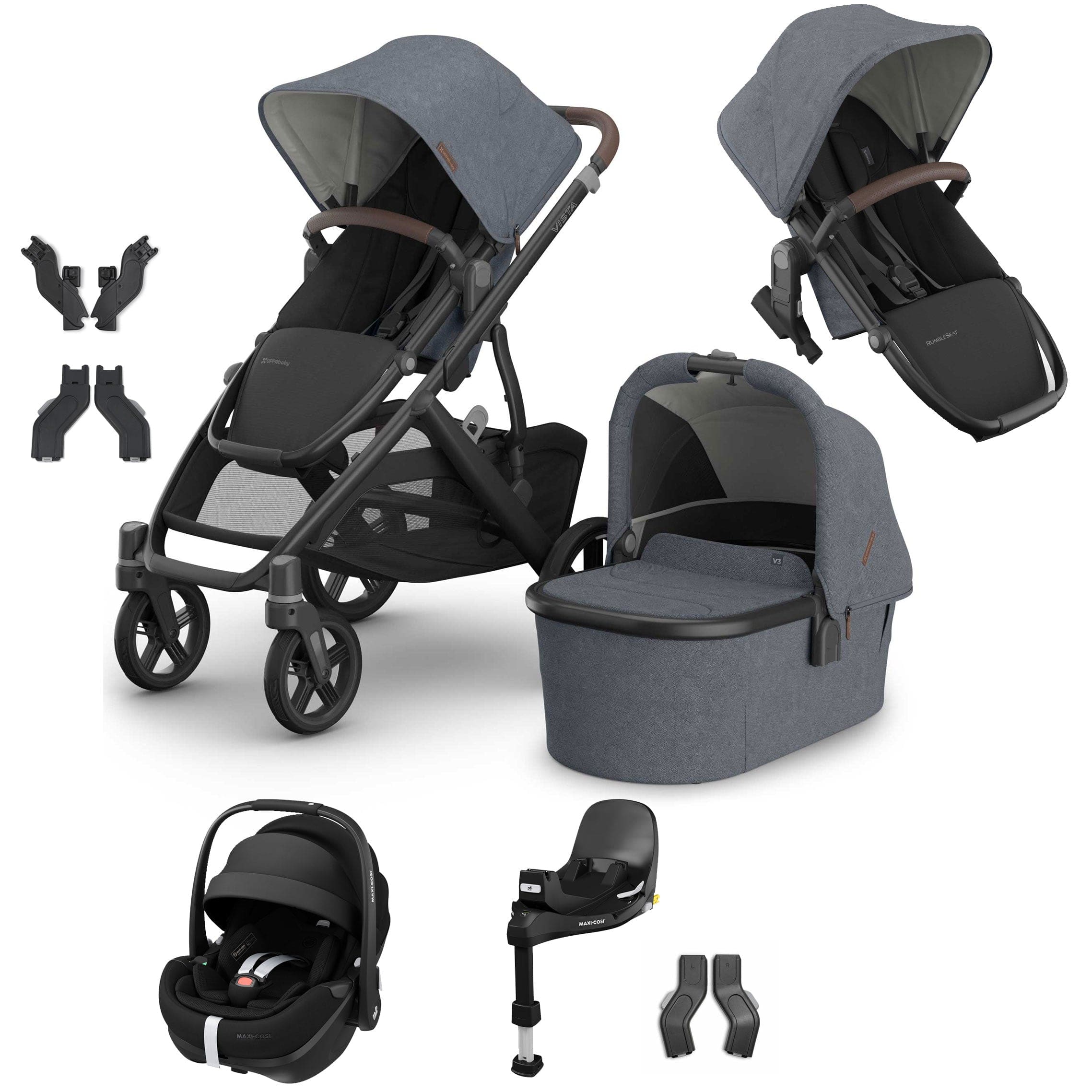 Uppababy Vista V3 Duo Maxi-Cosi Travel System in Julian Travel Systems VIS-DUO-TS-JUL-3 810177712299