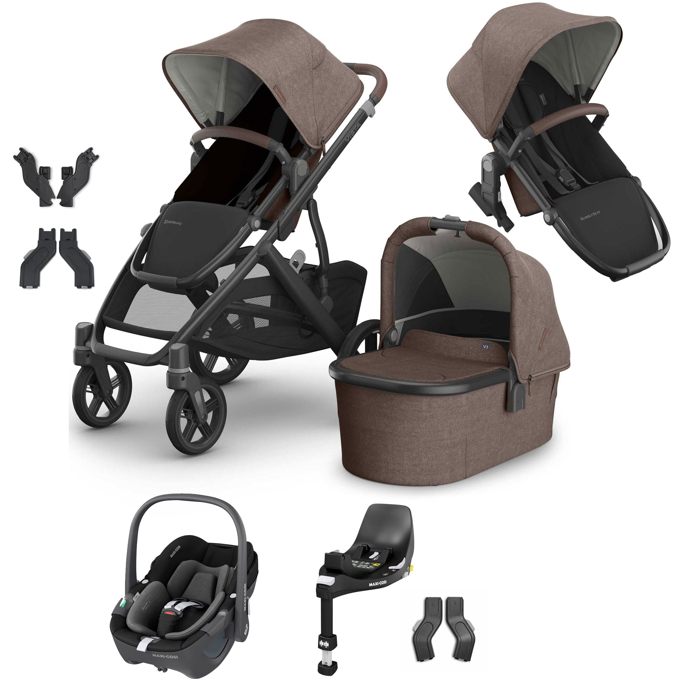 Uppababy Vista V3 Duo Maxi-Cosi Travel System in Owen Travel Systems VIS-DUO-TS-OWN-2 810177712305