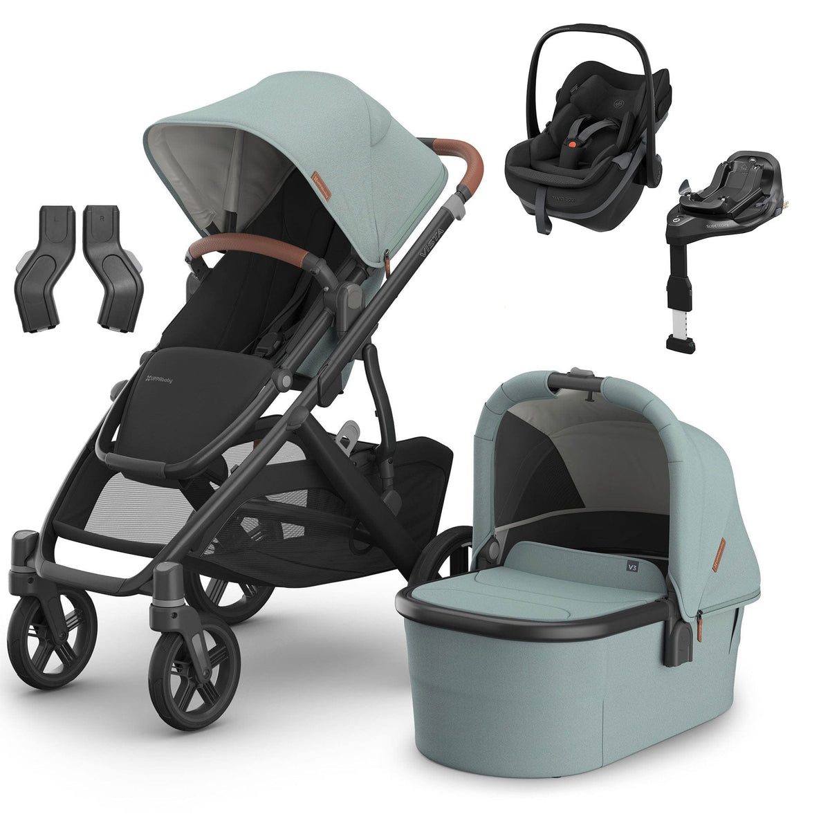 Uppababy Vista V3 Maxi-Cosi Travel System in Dillan Travel Systems 16580-DIL-3 0810142394451