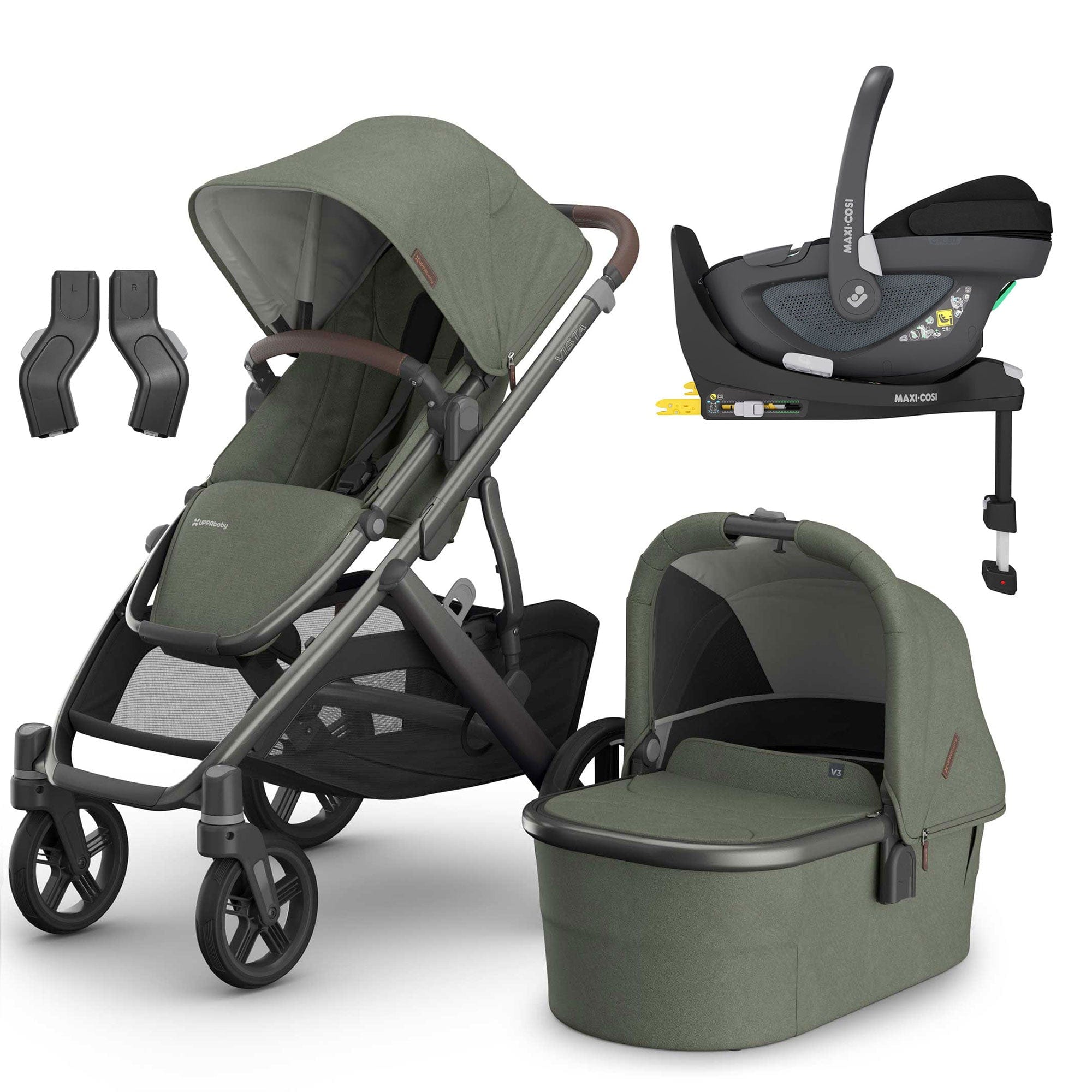 Uppababy Vista V3 Maxi-Cosi Travel System in Evelyn Travel Systems 20040-EVE-1 810177712282