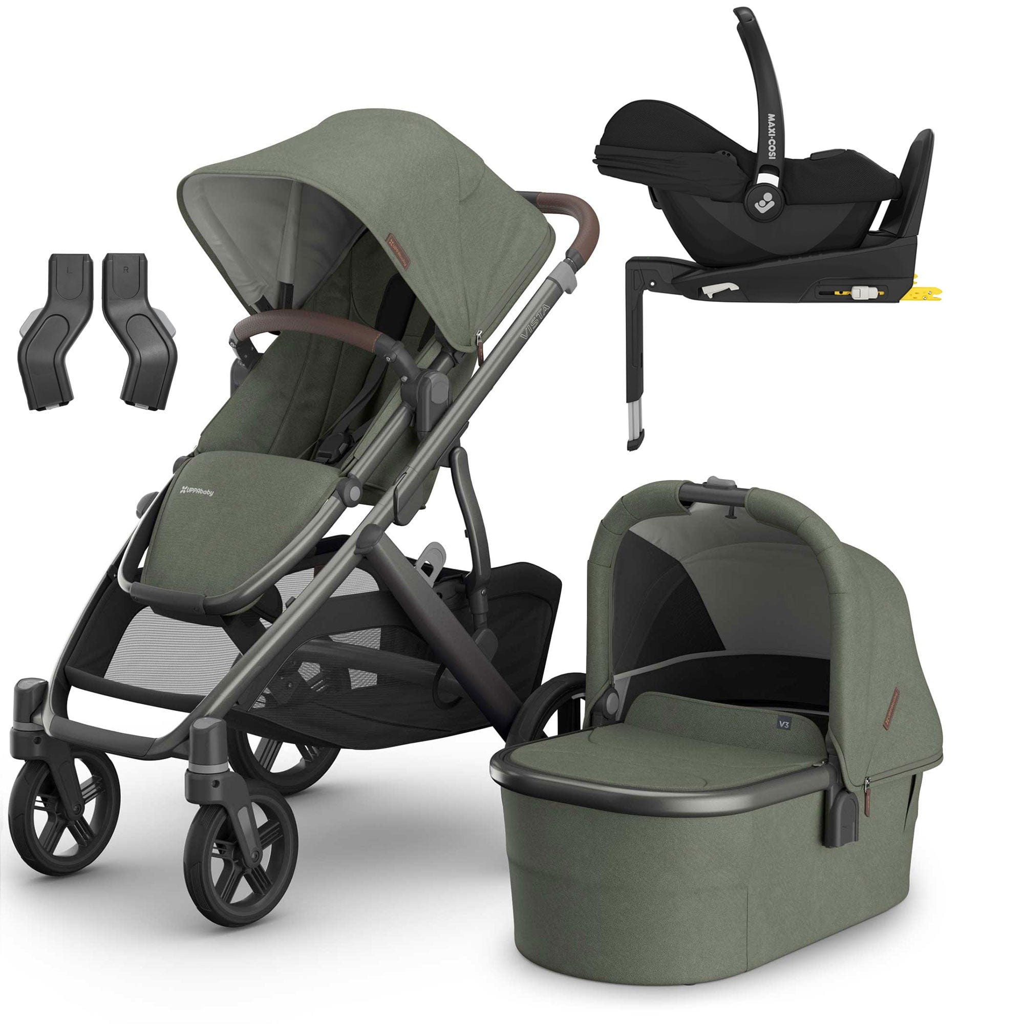 Uppababy Vista V3 Maxi-Cosi Travel System in Evelyn Travel Systems 20040-EVE 810177712282