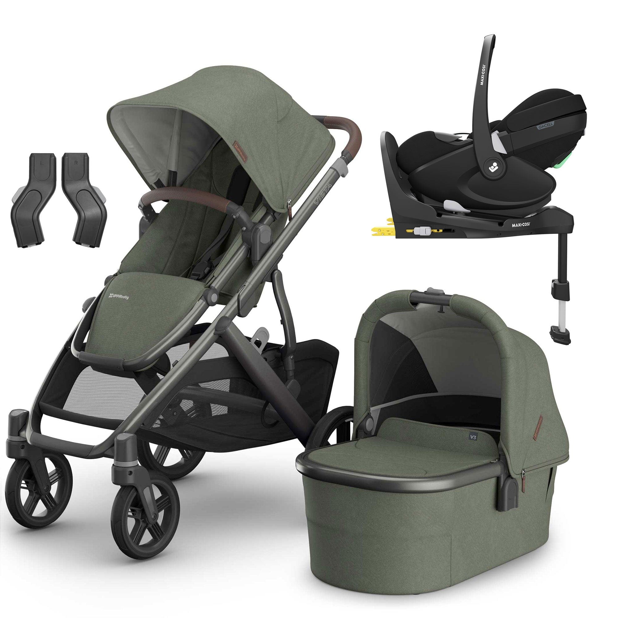 Uppababy Vista V3 Maxi-Cosi Travel System in Evelyn Travel Systems 20040-EVE-2 810177712282