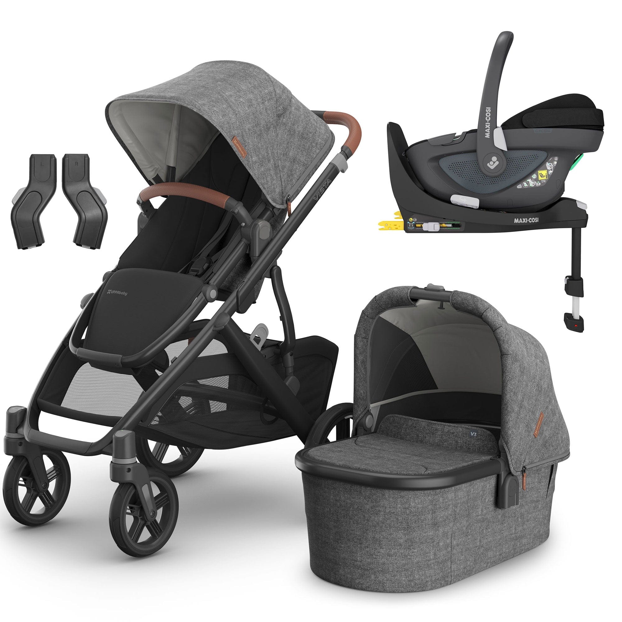 Uppababy Vista V3 Maxi-Cosi Travel System in Greyson