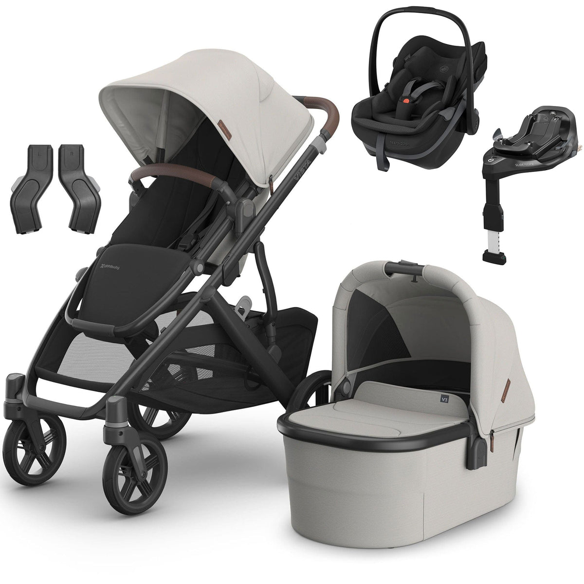 Uppababy Vista V3 Maxi-Cosi Travel System in Savannah Travel Systems 16620-SAV-3 0810142394406