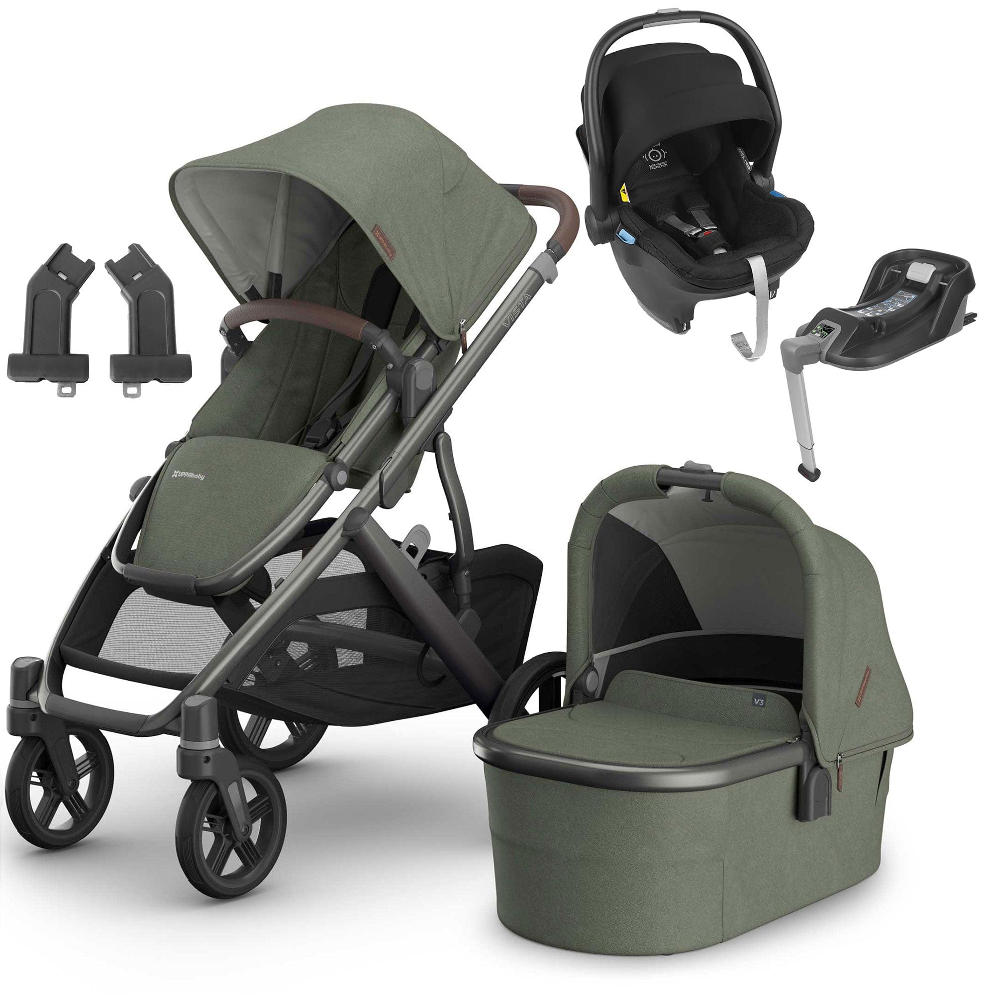 Uppababy Vista V3 Mesa & Base Travel System in Evelyn Travel Systems 20028-EVE 810177712282
