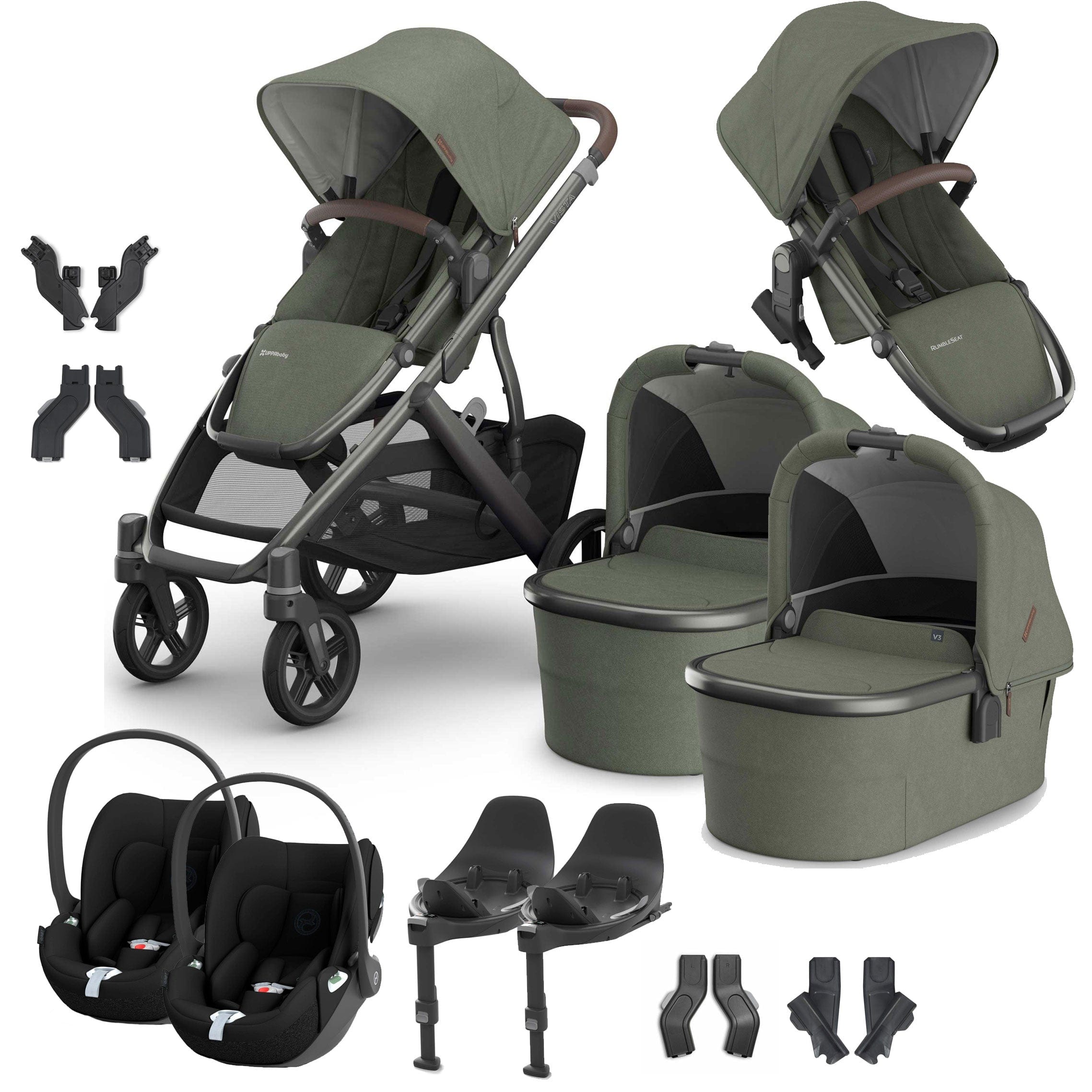 Uppababy Vista V3 Twin Cybex Travel System in Evelyn Travel Systems