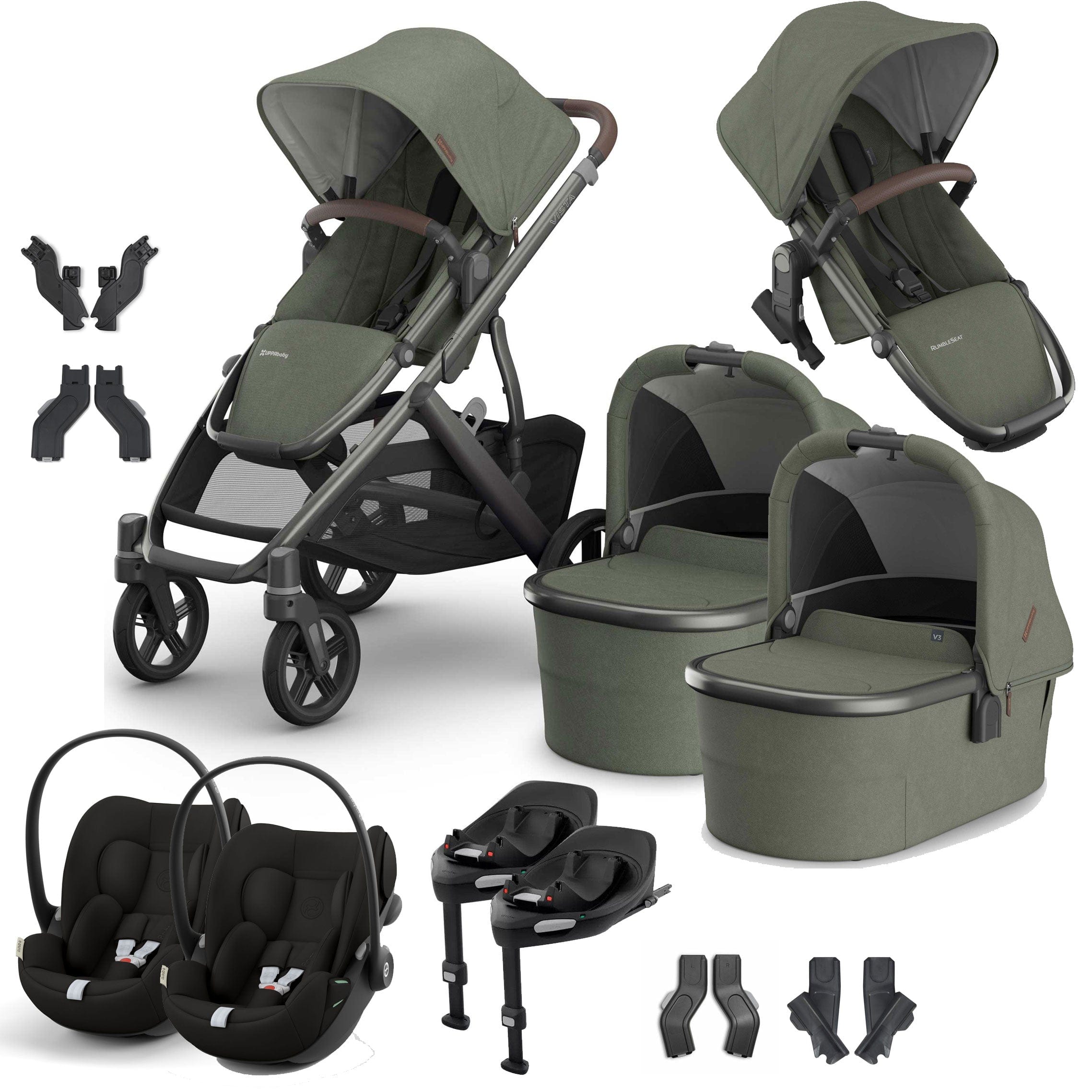 Uppababy Vista V3 Twin Cybex Travel System in Evelyn Travel Systems