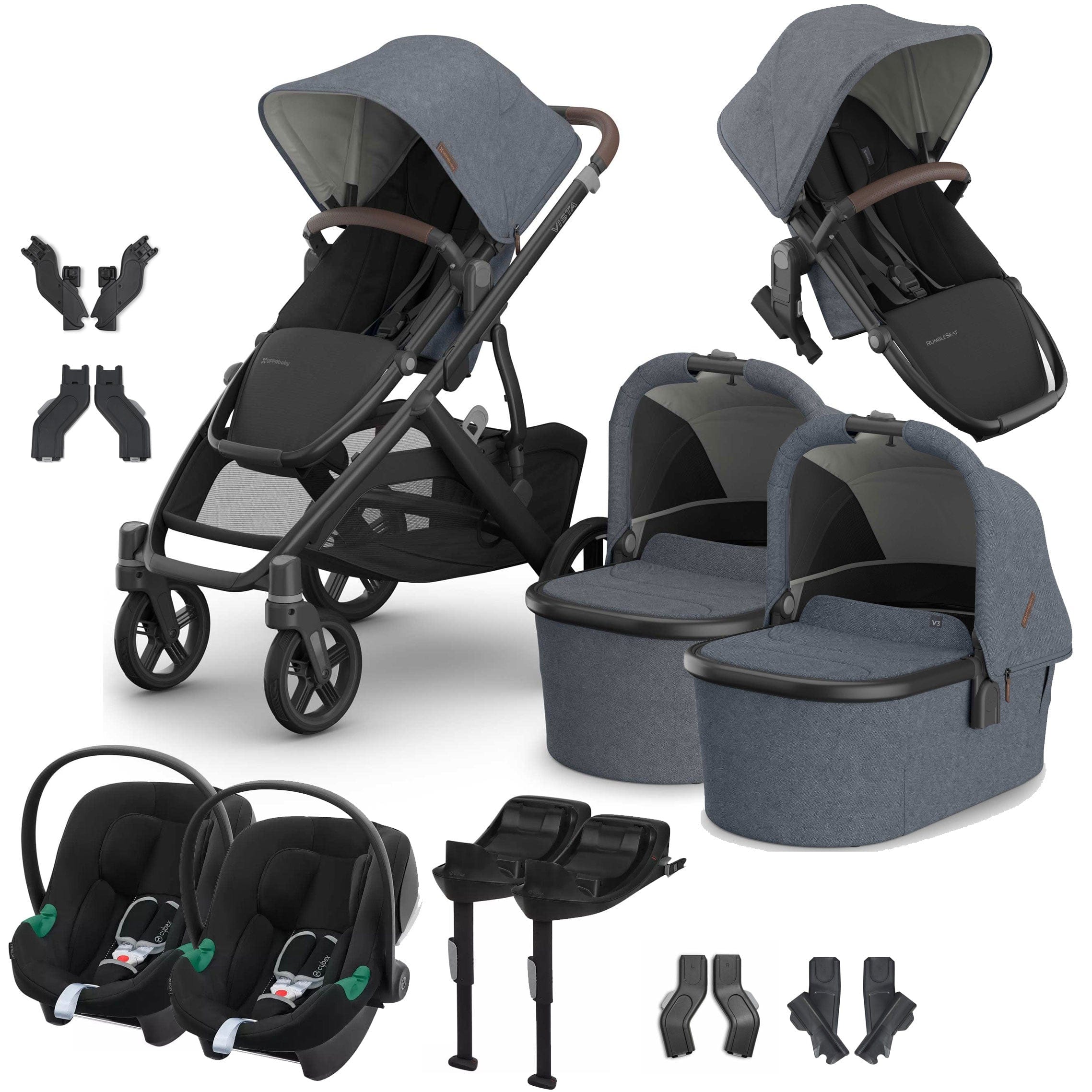 Uppababy Vista V3 Twin Cybex Travel System in Julian Travel Systems