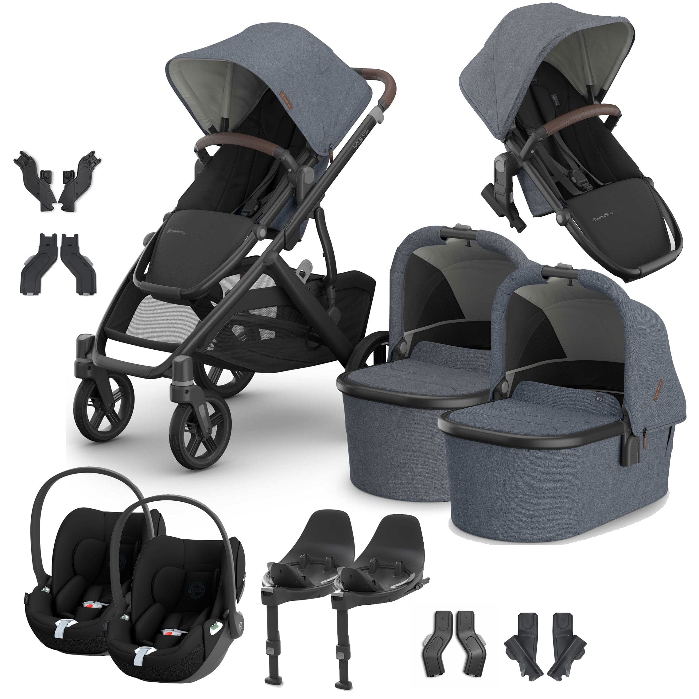 Uppababy Vista V3 Twin Cybex Travel System in Julian Travel Systems