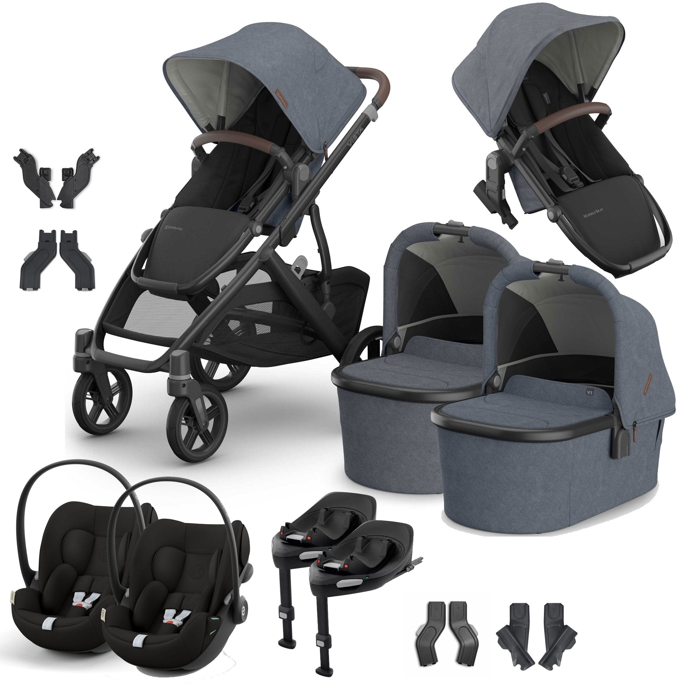 Uppababy Vista V3 Twin Cybex Travel System in Julian Travel Systems