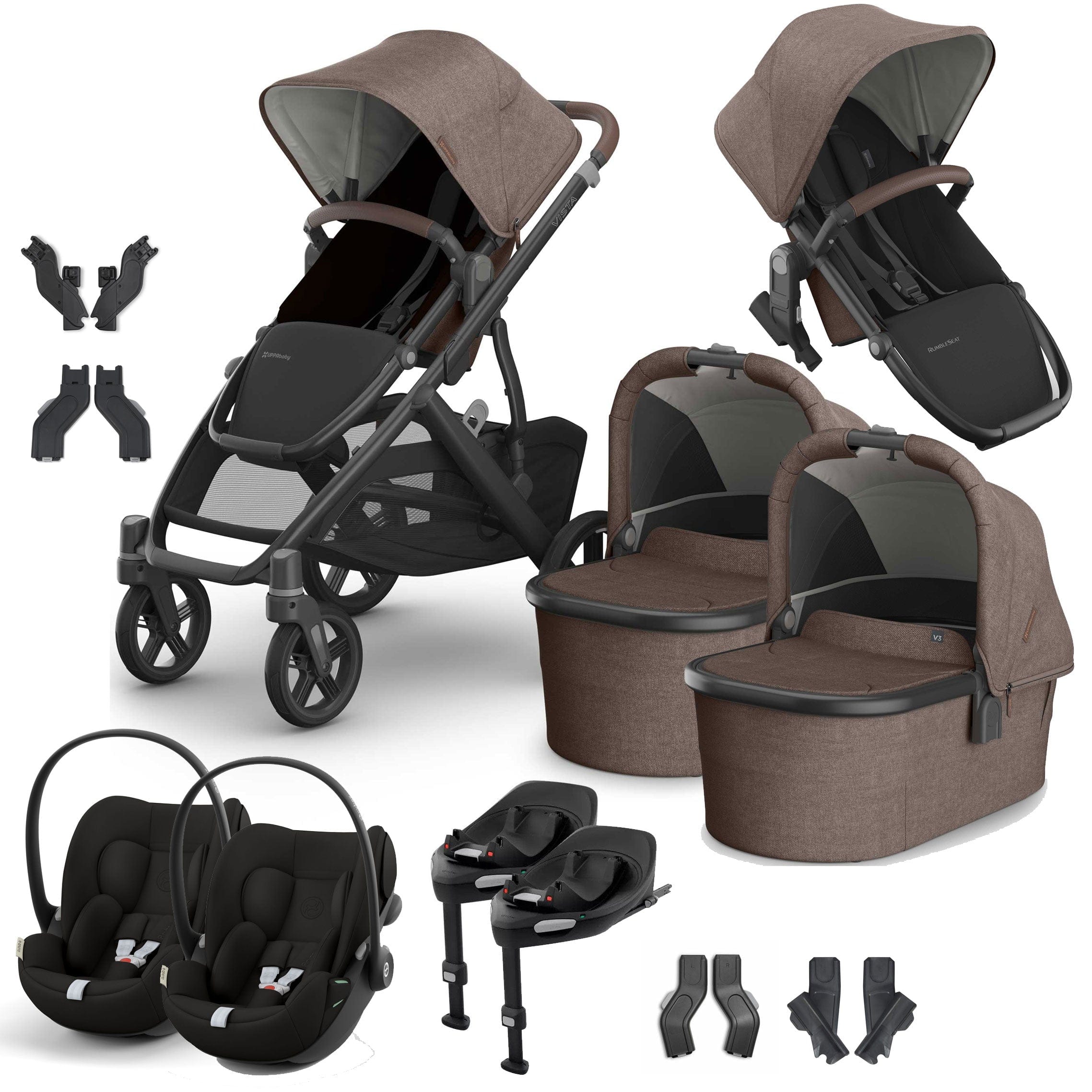 Uppababy Vista V3 Twin Cybex Travel System in Owen Travel Systems VIS-TWIN-TS-OWN-5 810177712305