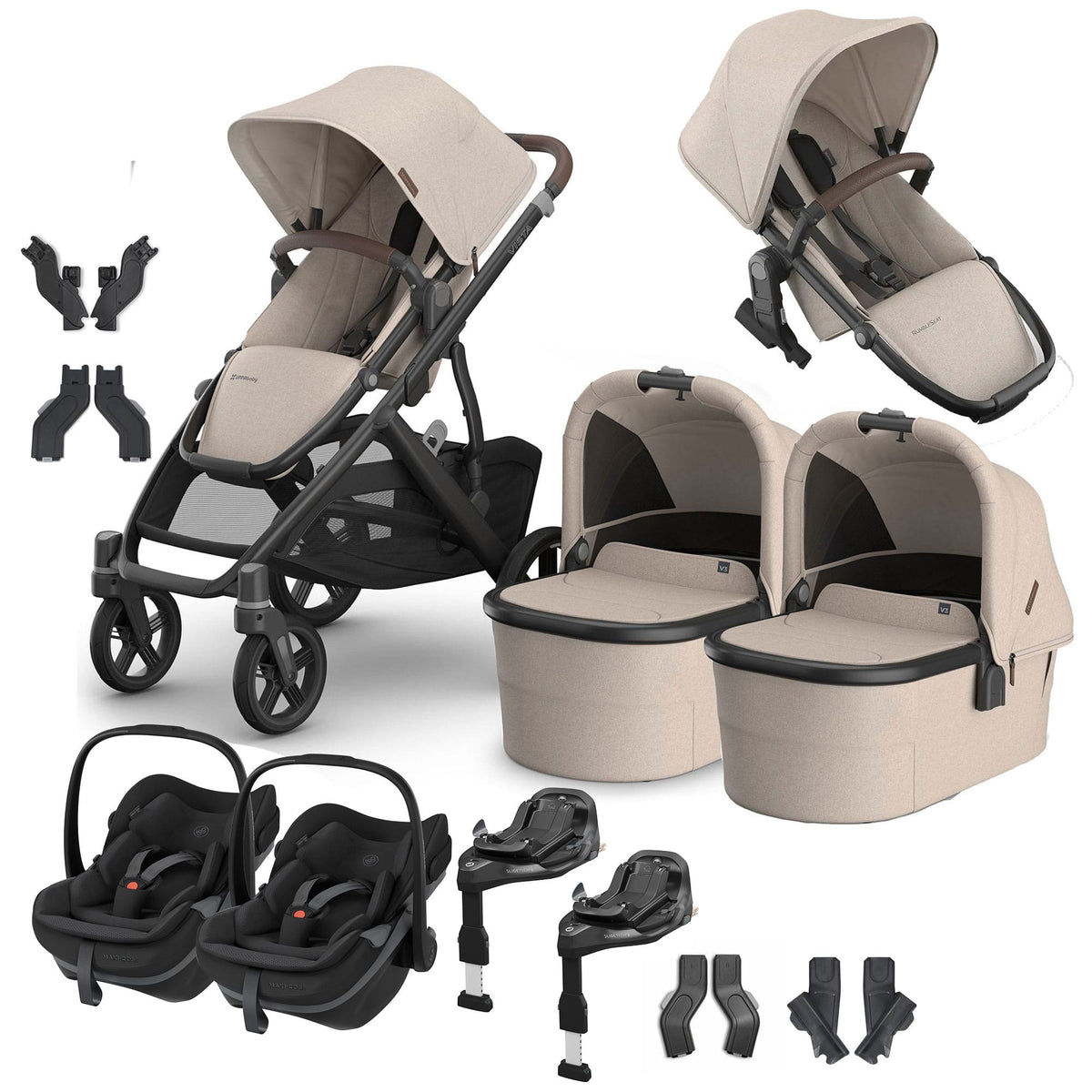 Uppababy Vista V3 Twin Maxi-Cosi Travel System in Ada Travel Systems VIS-TWIN-TS-ADA-7 0810177718475