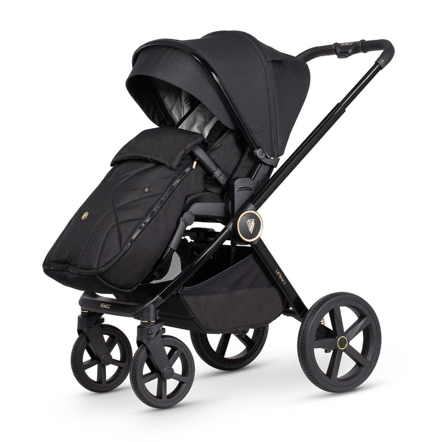 Venicci Tinum Upline 2 2in1 Bundle in All Black Baby Prams 2001110201 5905261334190