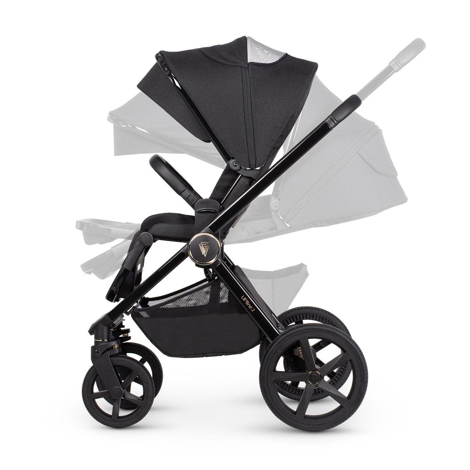 Venicci Tinum Upline 2 2in1 Bundle in All Black Baby Prams 2001110201 5905261334190