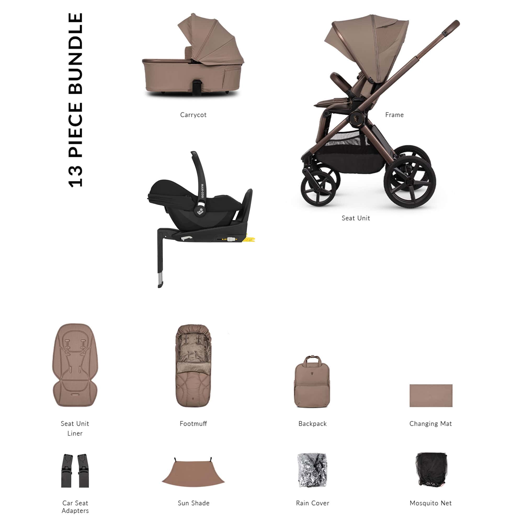 Venicci Tinum Upline 3 Maxi-Cosi Luxury Bundle in Sand Baby Prams 22771-SAN 5905261335609