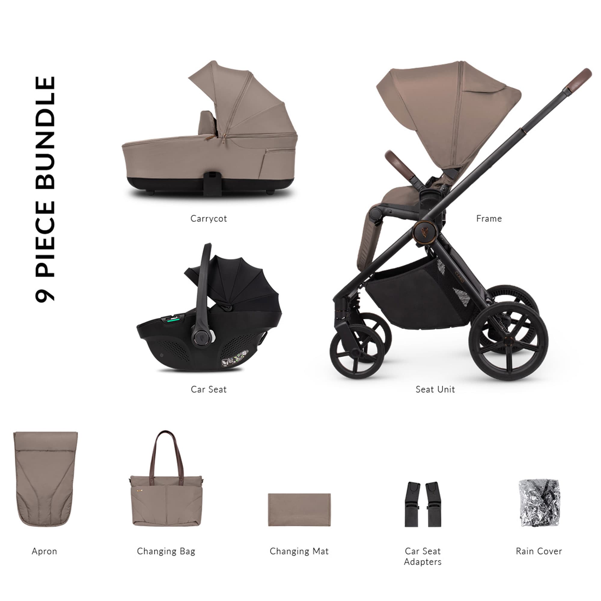 Venicci Claro 2 Comfort Bundle in Almond Travel Systems 2001410309 5905261336750