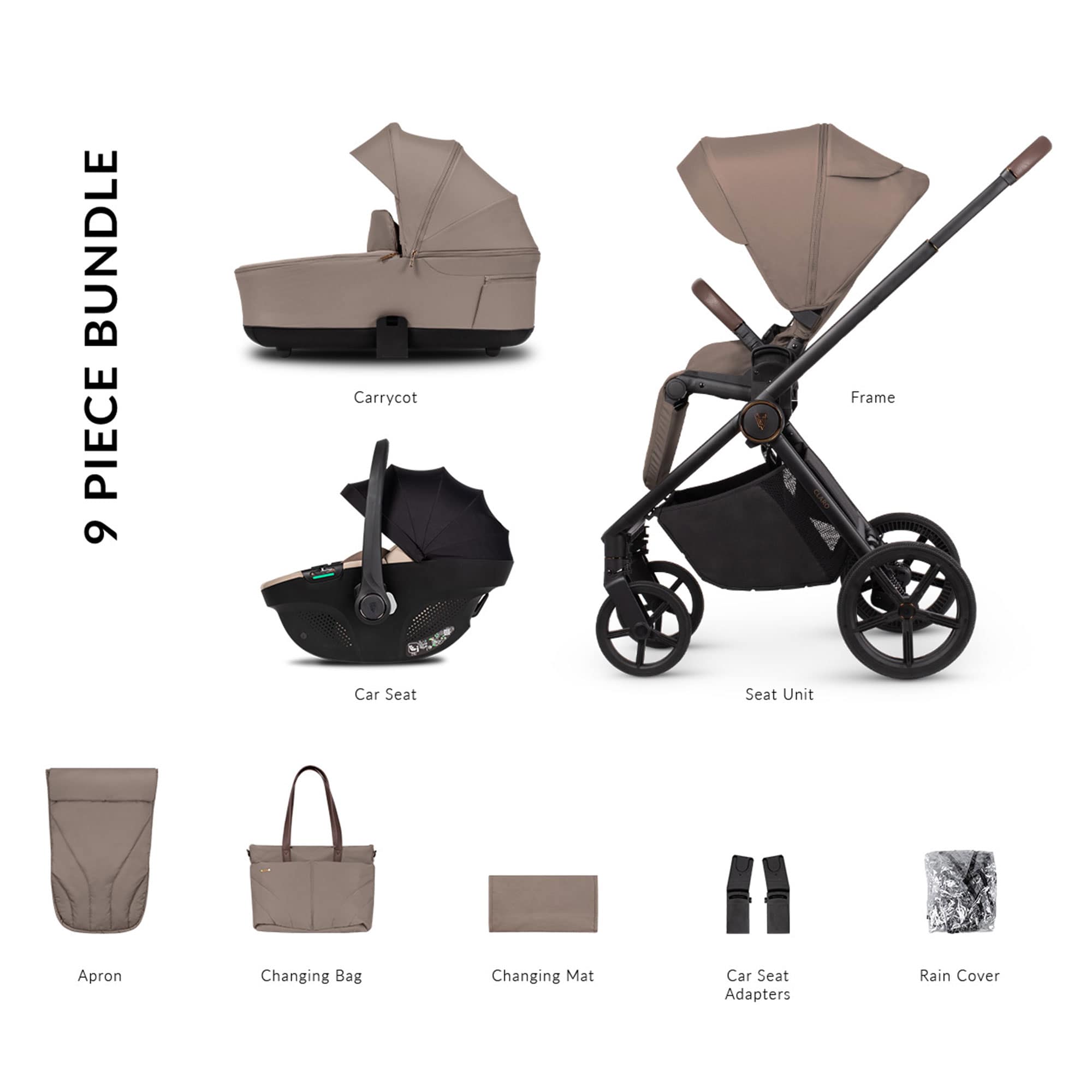Venicci Claro 2 Comfort Bundle in Almond Travel Systems 2001420309 5905261336835