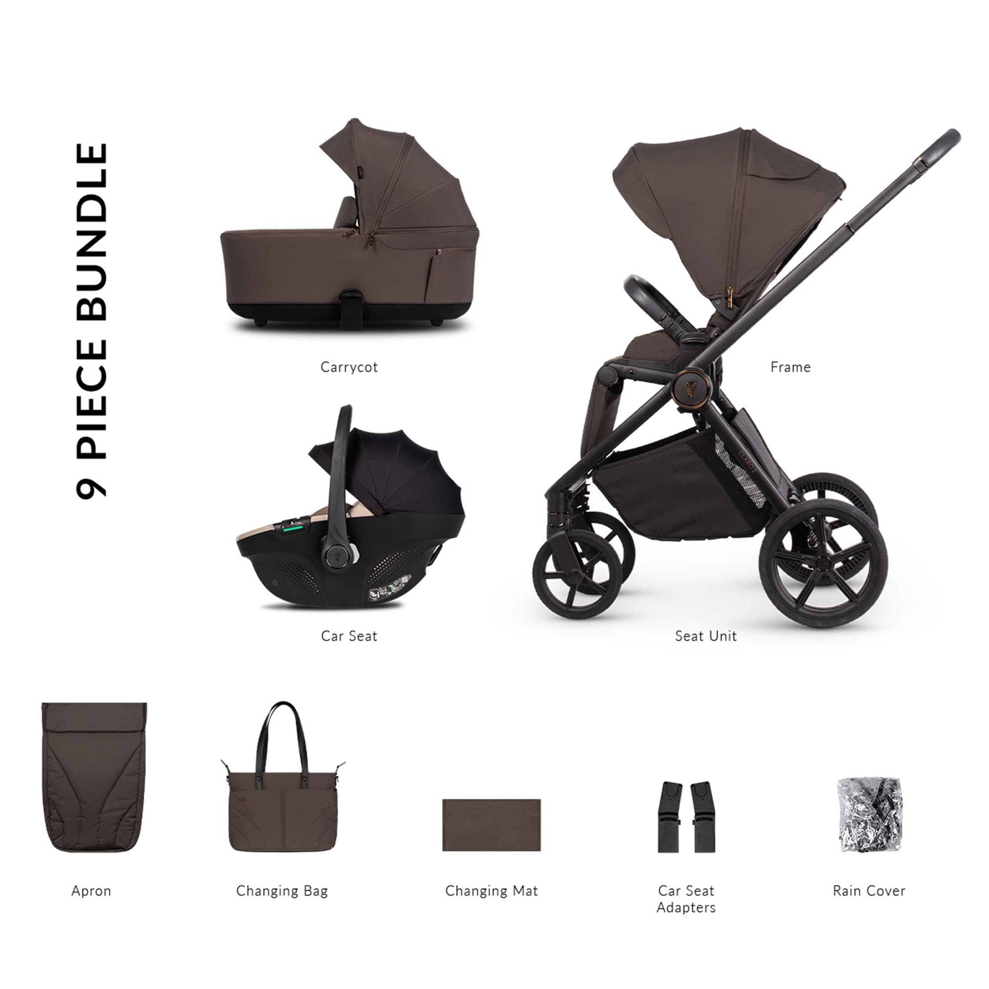 Venicci Claro 2 Comfort Bundle in Chocolate Travel Systems 2001420310 5905261336781