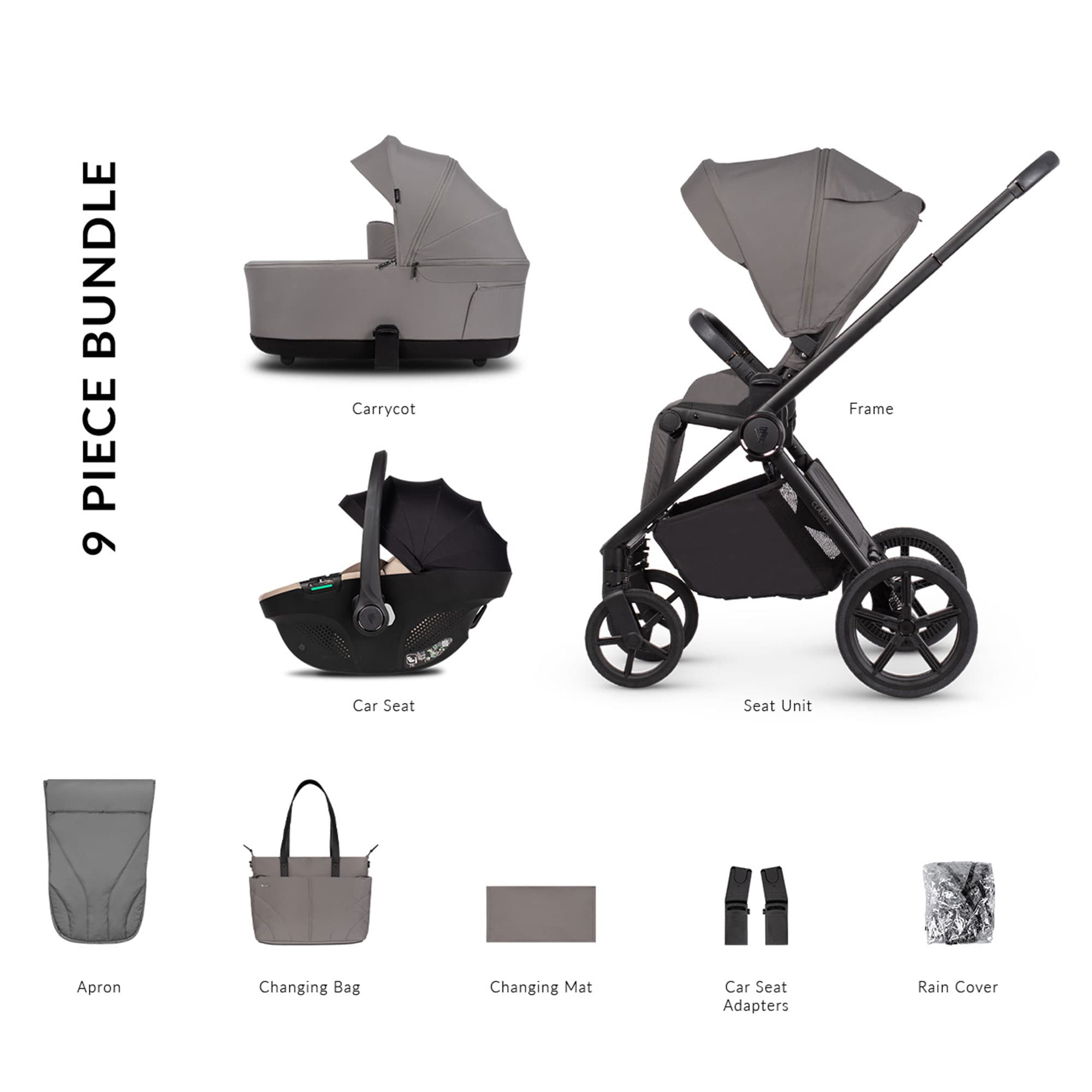 Venicci Claro 2 Comfort Bundle in Fog Travel Systems 2001420305 5905261336842