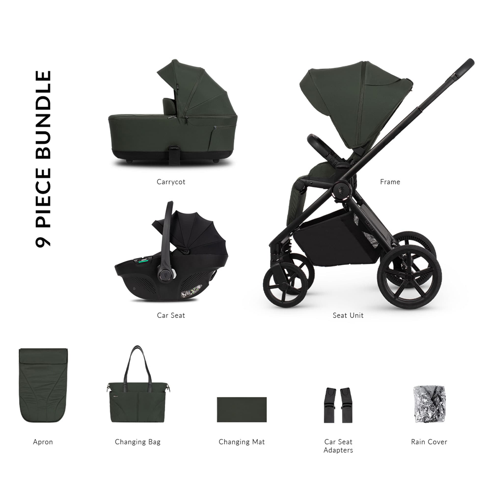 Venicci Claro 2 Comfort Bundle in Forest Travel Systems 2001410313 5905261336736
