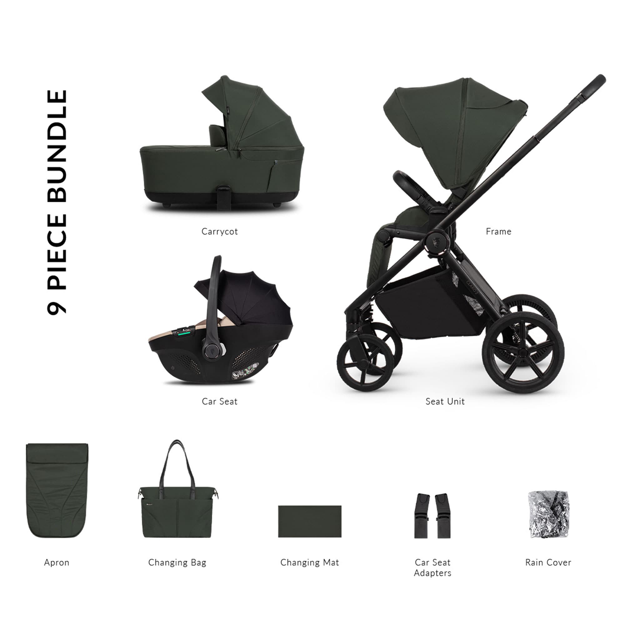 Venicci Claro 2 Comfort Bundle in Forest Travel Systems 2001420313 5905261336811