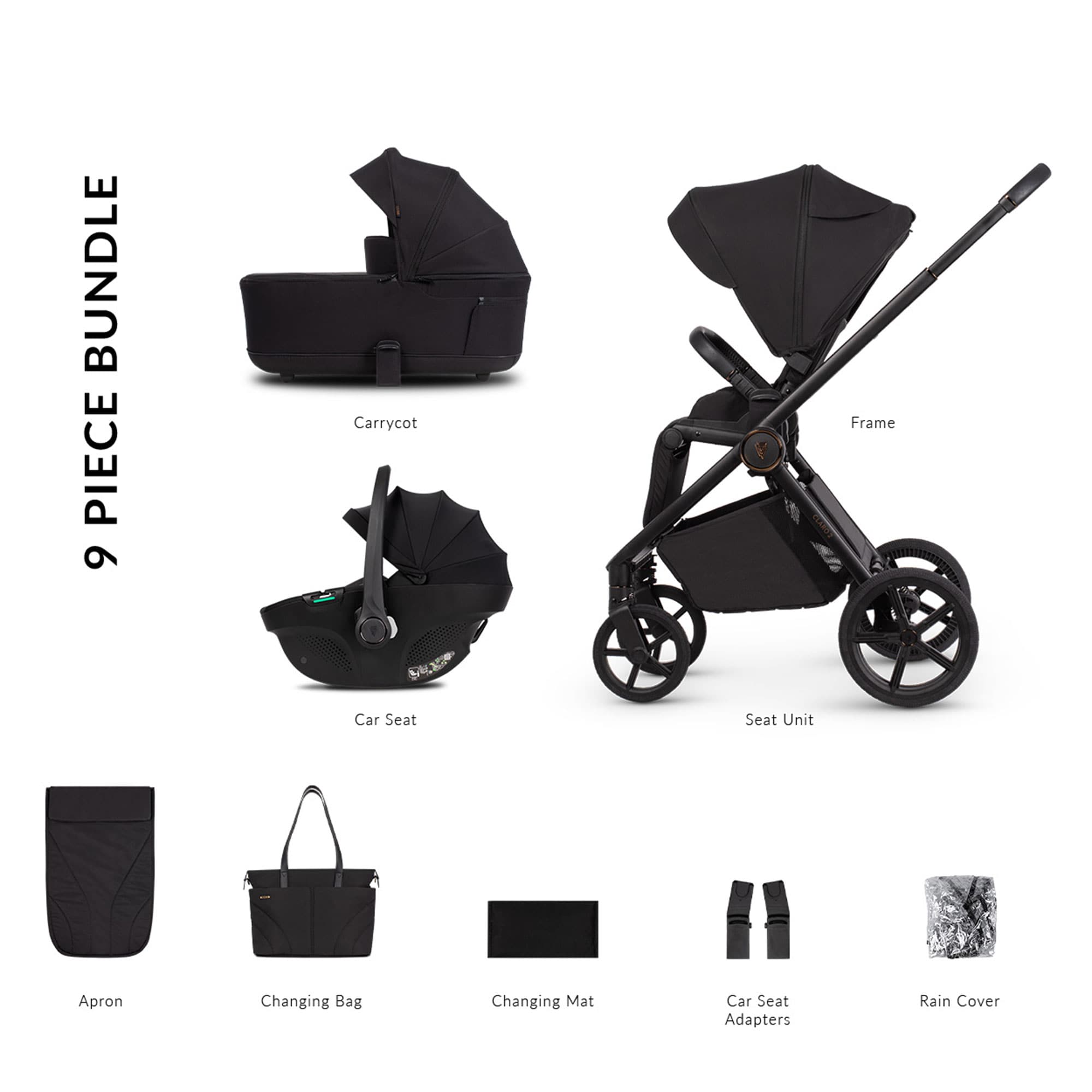 Venicci Claro 2 Comfort Bundle in Noir Travel Systems 2001410301 5905261336743
