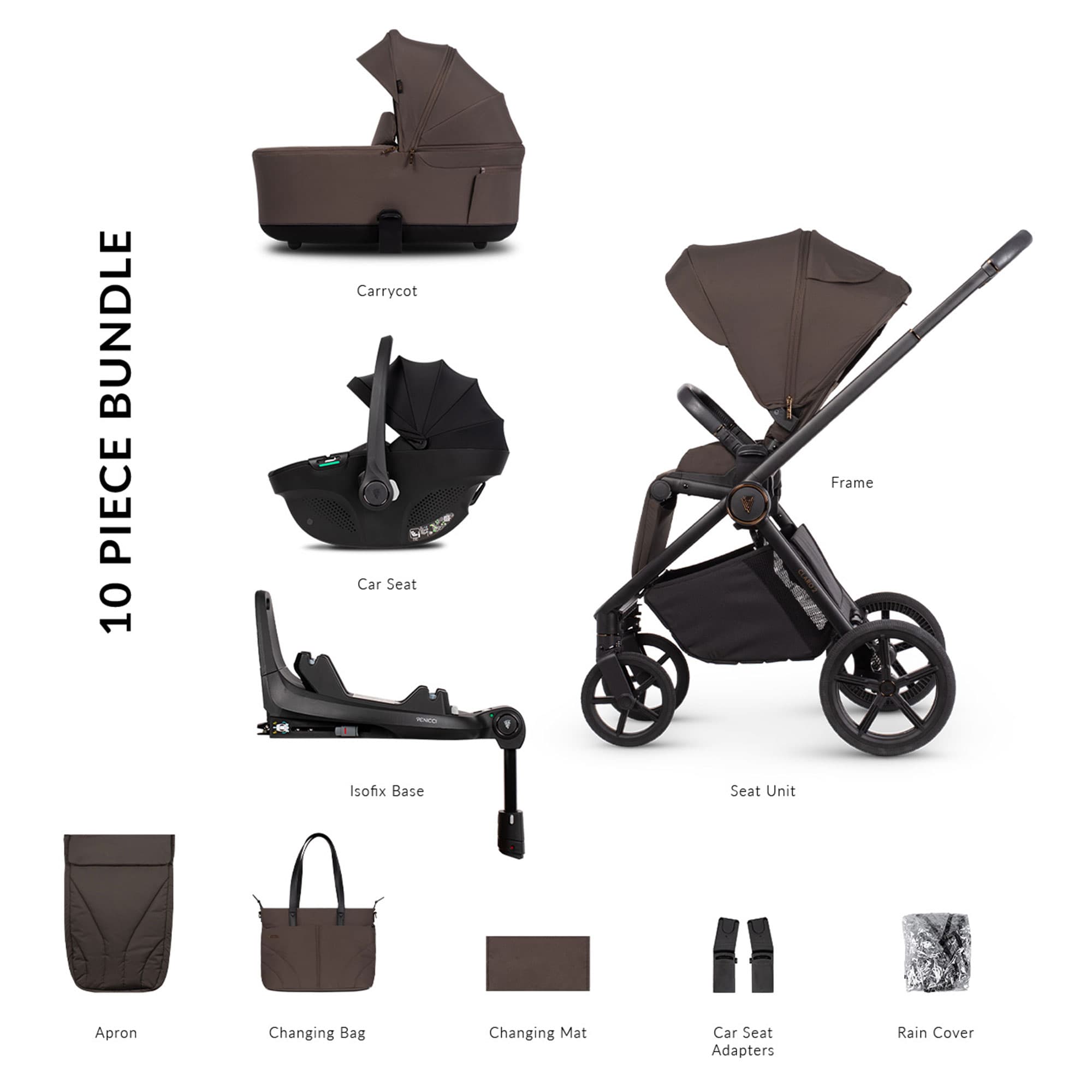Venicci Claro 2 Luxury Bundle in Chocolate Travel Systems 2001410410 5905261336910