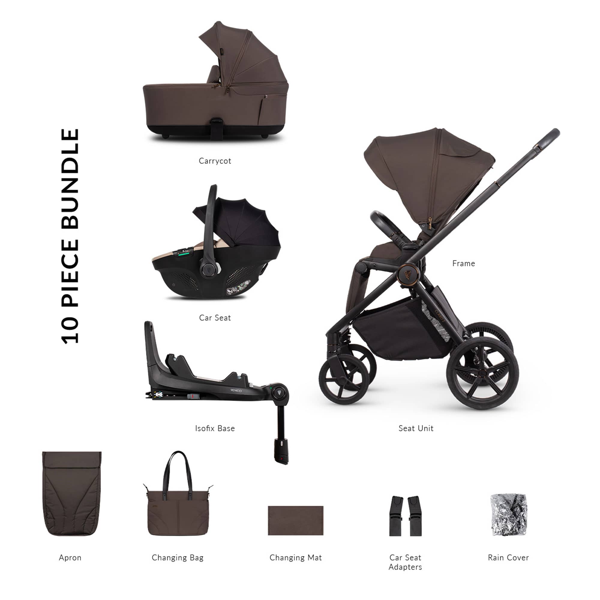 Venicci Claro 2 Luxury Bundle in Chocolate Travel Systems 2001420410 5905261336927