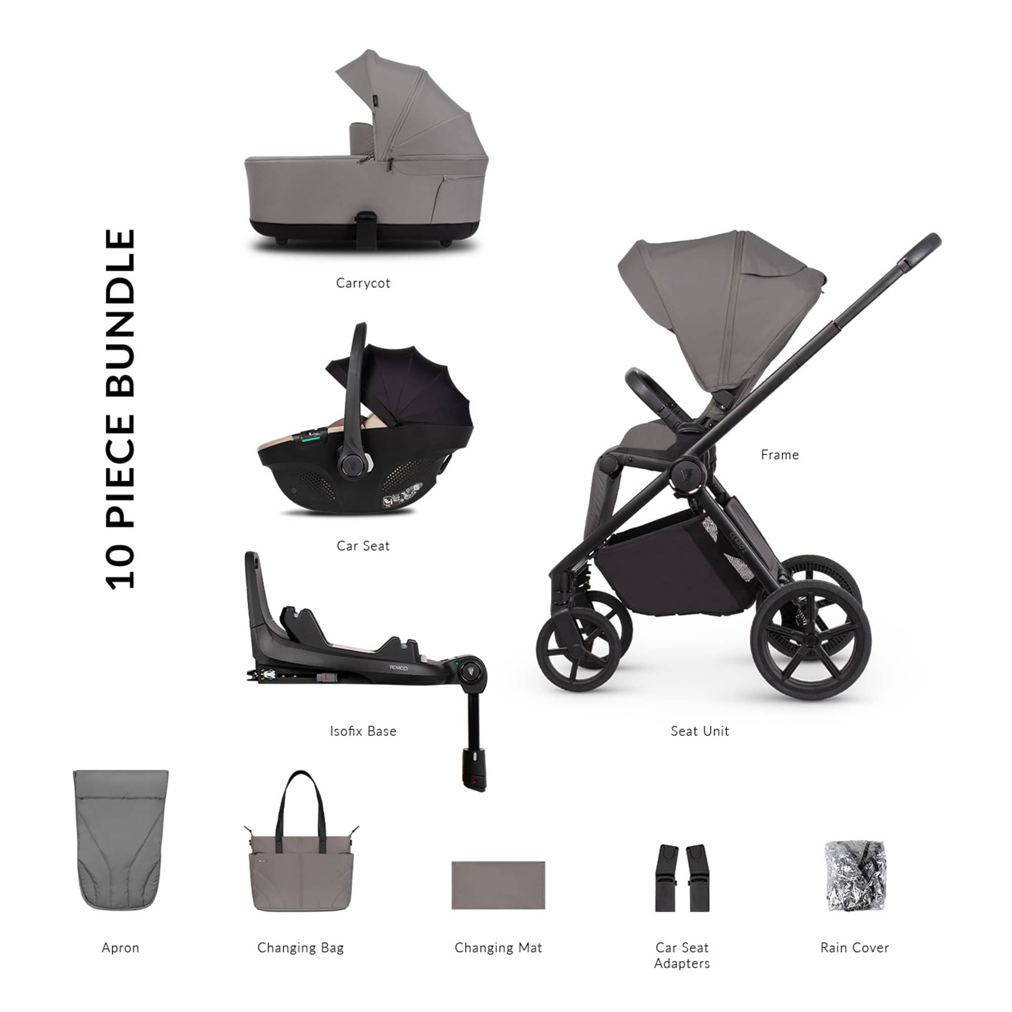Venicci Claro 2 Luxury Bundle in Fog Travel Systems 2001420405 5905261336989