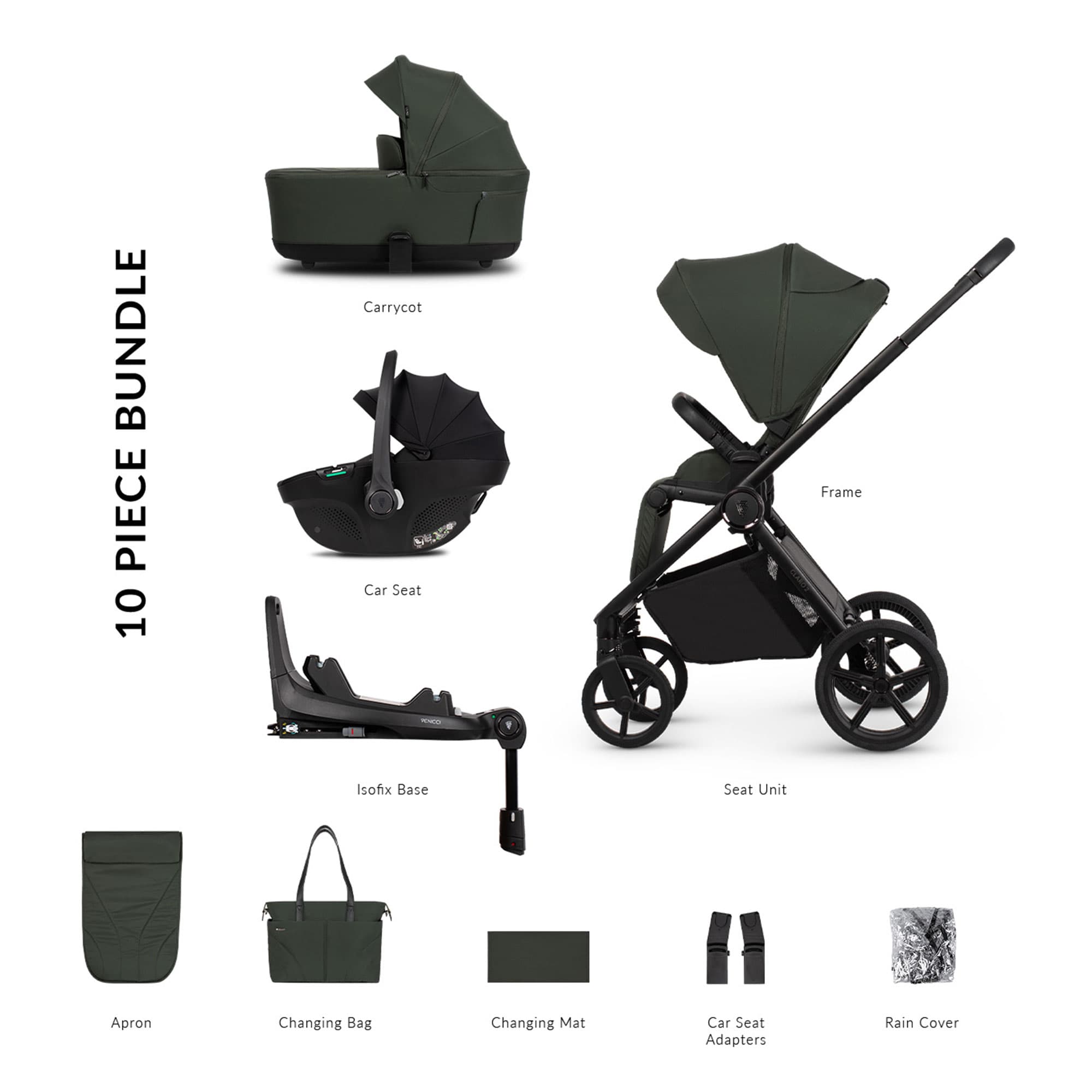 Venicci Claro 2 Luxury Bundle in Forest Travel Systems 2001410413 5905261336873
