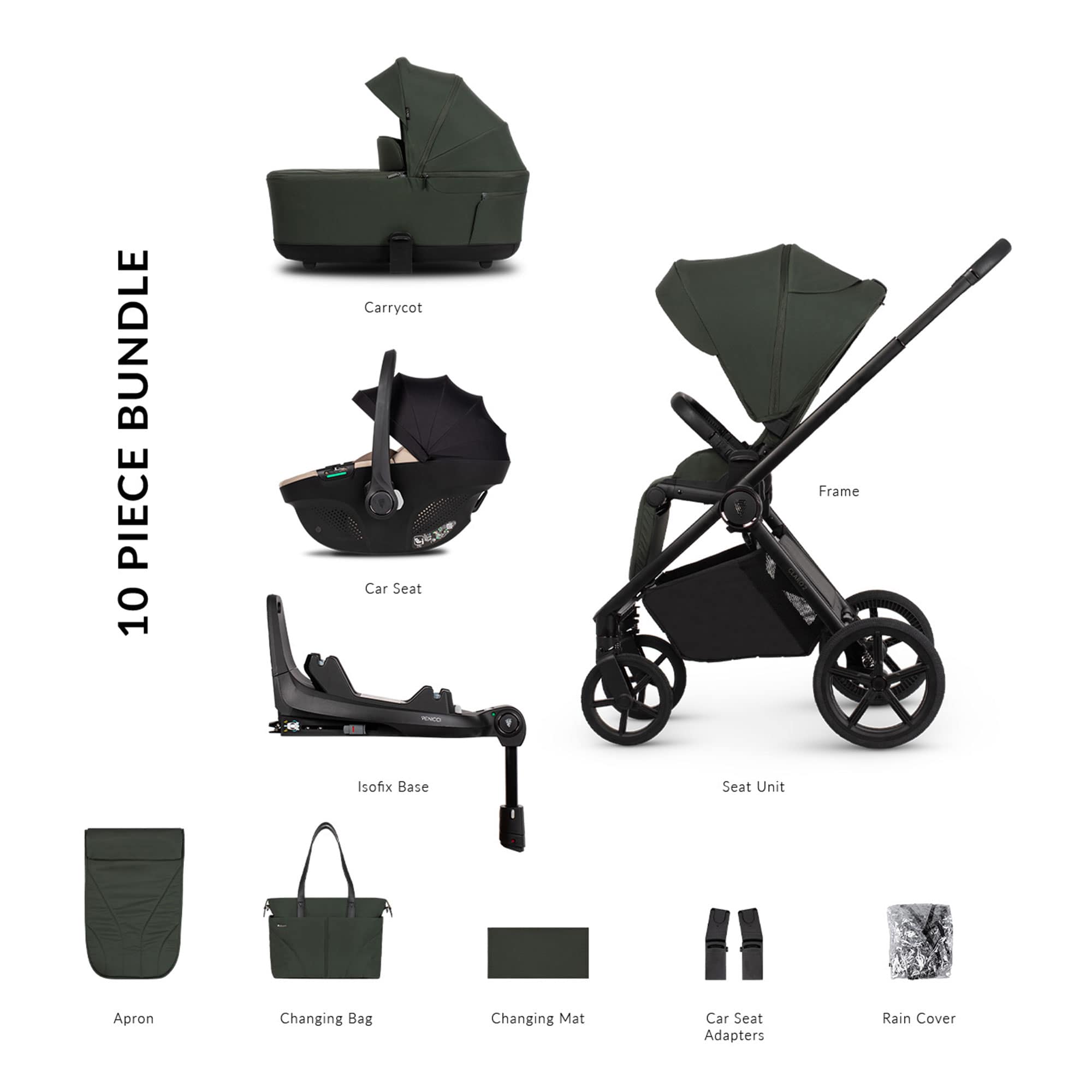 Venicci Claro 2 Luxury Bundle in Forest Travel Systems 2001420413 5905261336958