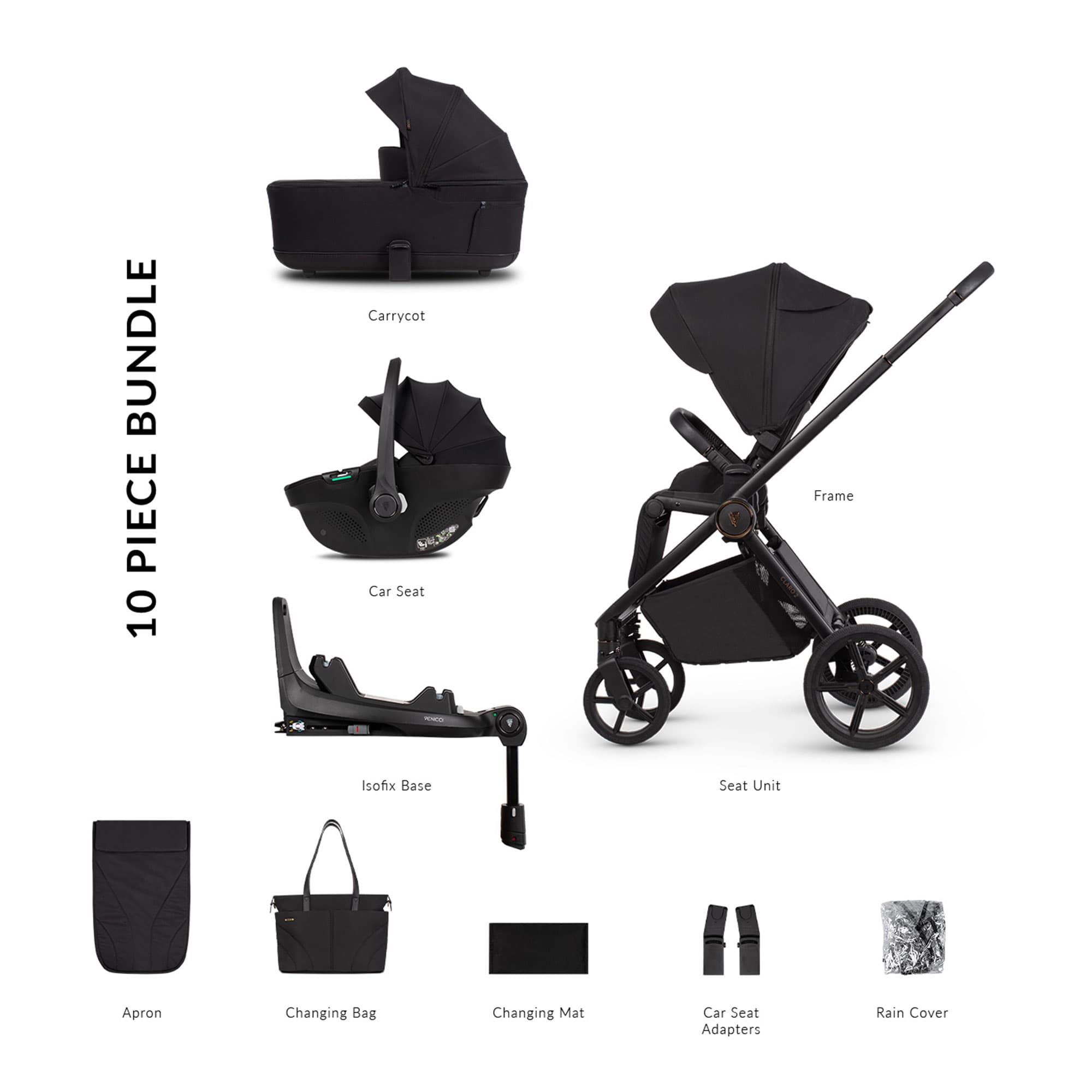 Venicci Claro 2 Luxury Bundle in Noir Travel Systems 2001410401 5905261336880
