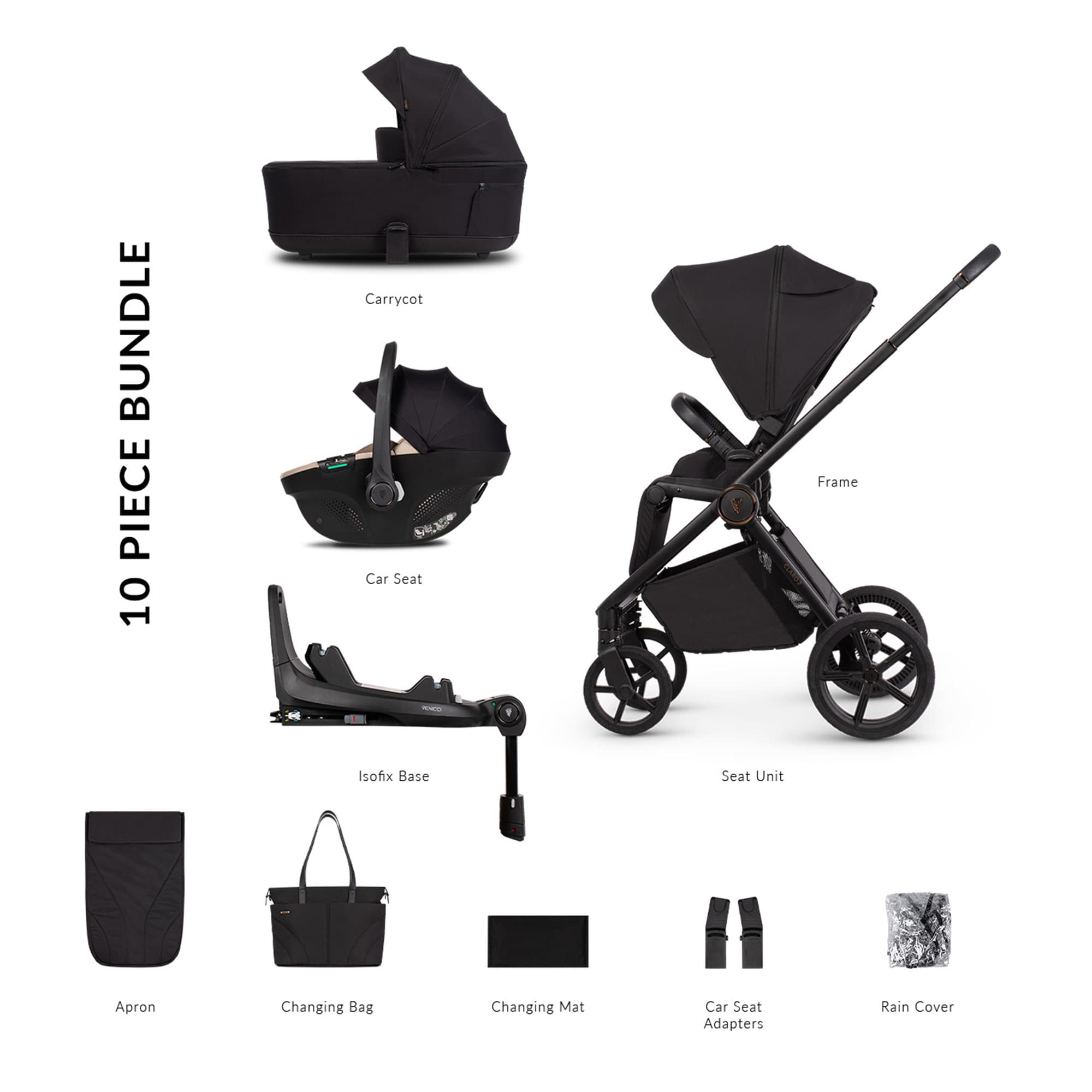 Venicci Claro 2 Luxury Bundle in Noir Travel Systems 2001420401 5905261336965