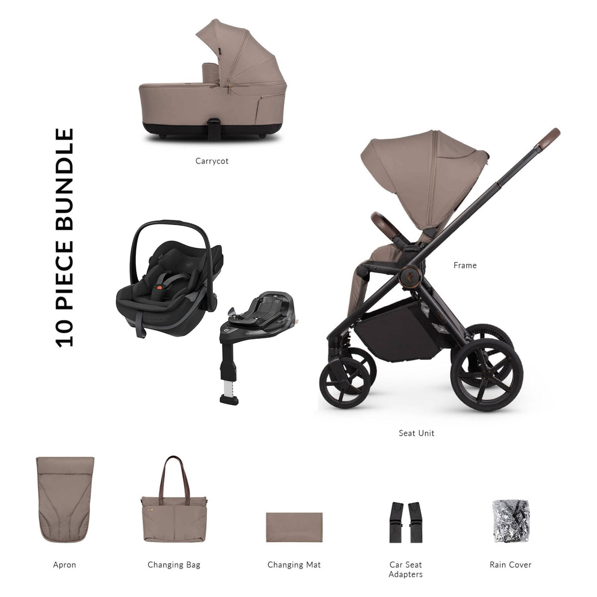 Venicci Claro 2 Maxi-Cosi Luxury Bundle in Almond Travel Systems 22788-ALM-3