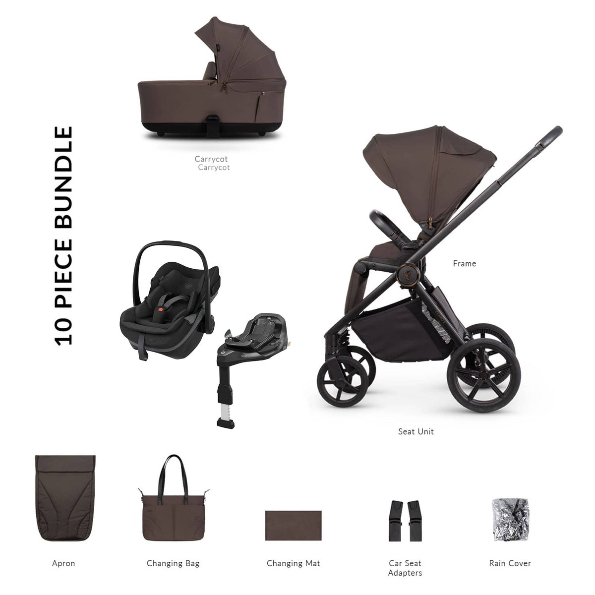 Venicci Claro 2 Maxi-Cosi Luxury Bundle in Chocolate Travel Systems 22788-CHO-3