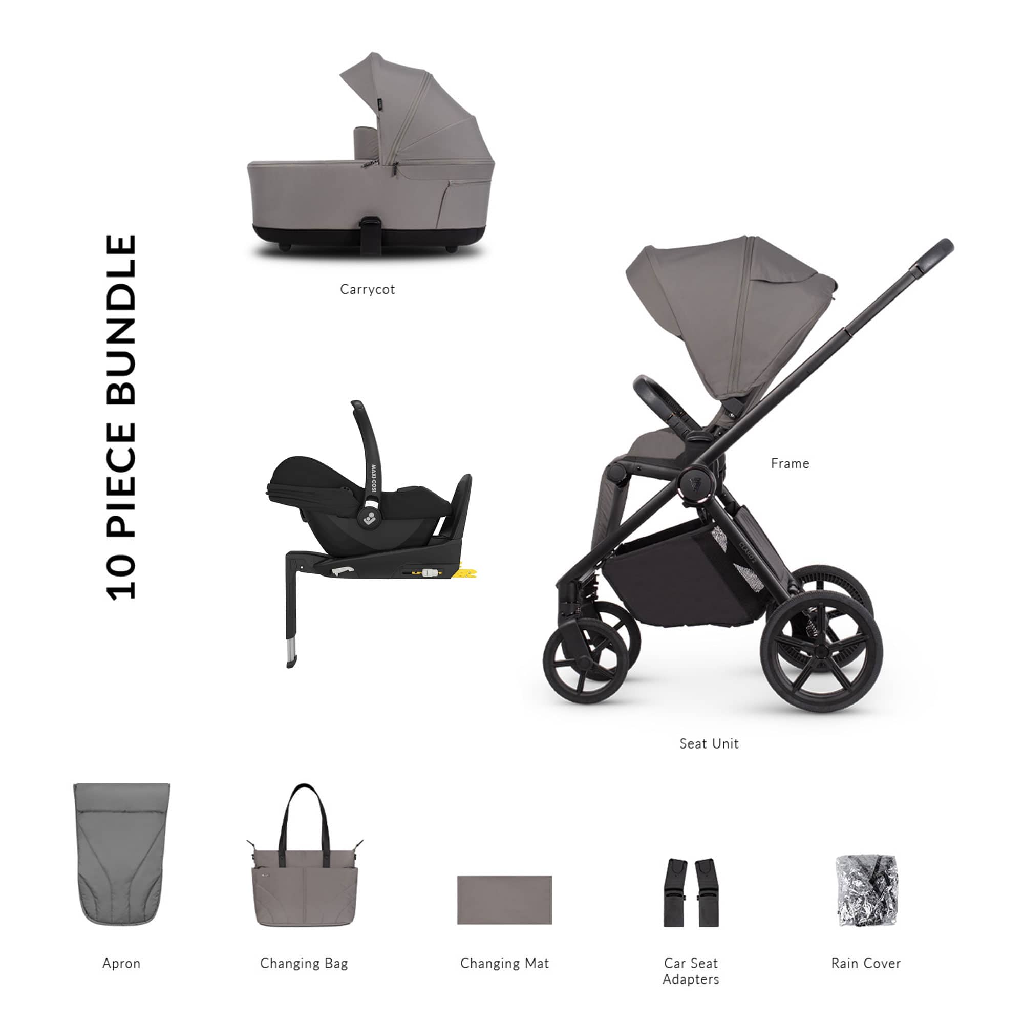 Venicci Claro 2 Maxi-Cosi Luxury Bundle in Fog Travel Systems 22788-FOG 5905261336514